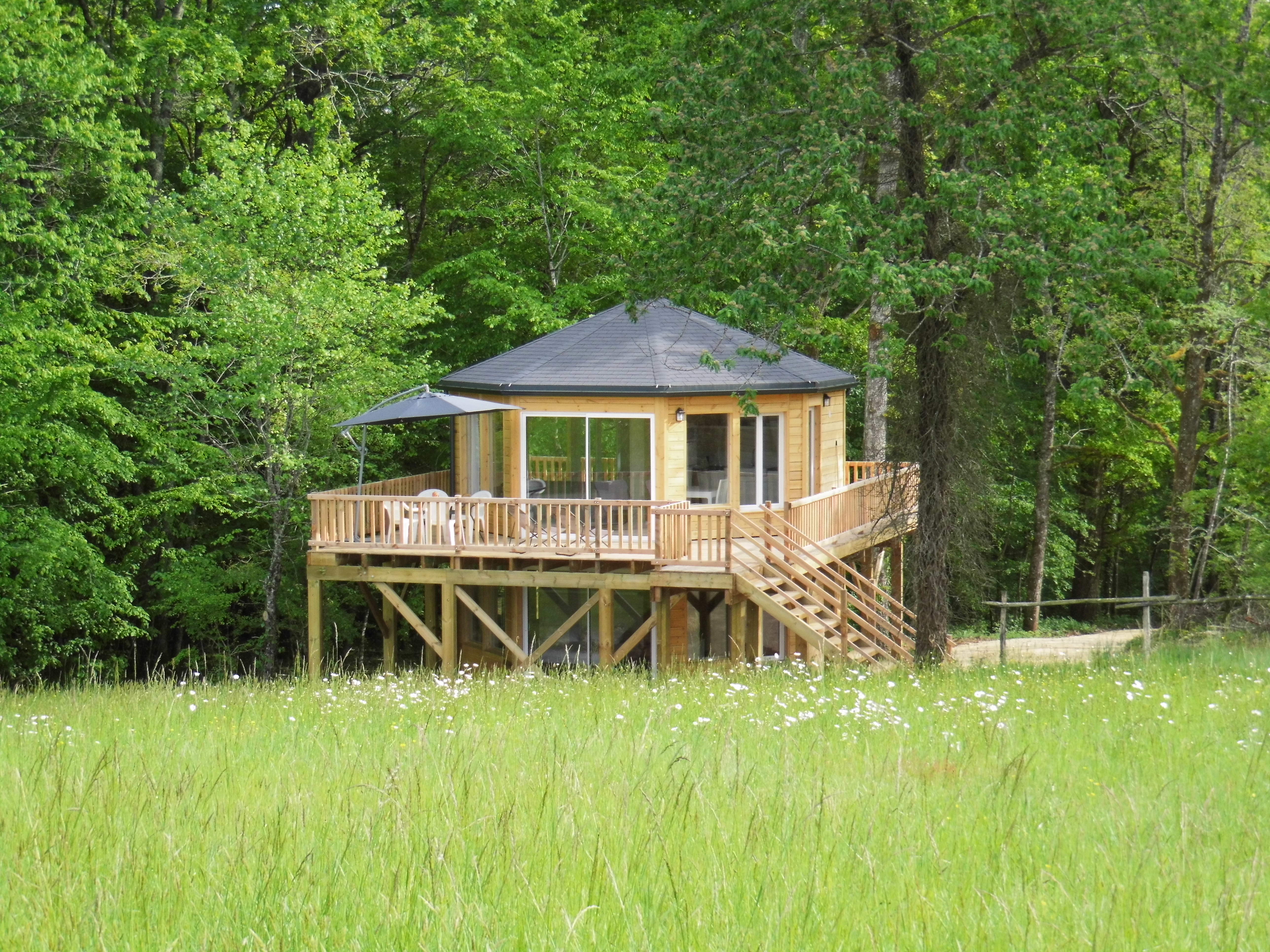 Cabane perchée à 3 m : une immersion dans les cimes de l'Aquitaine à Biron — environnement naturel
