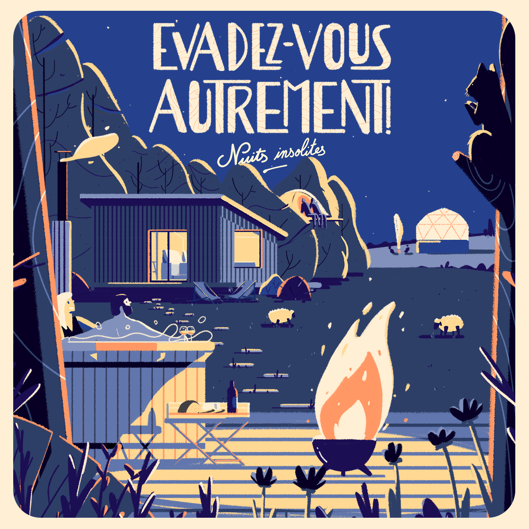 Ecolodge premium avec bain nordique privatif en pleine nature à La Robinière — détail architectural