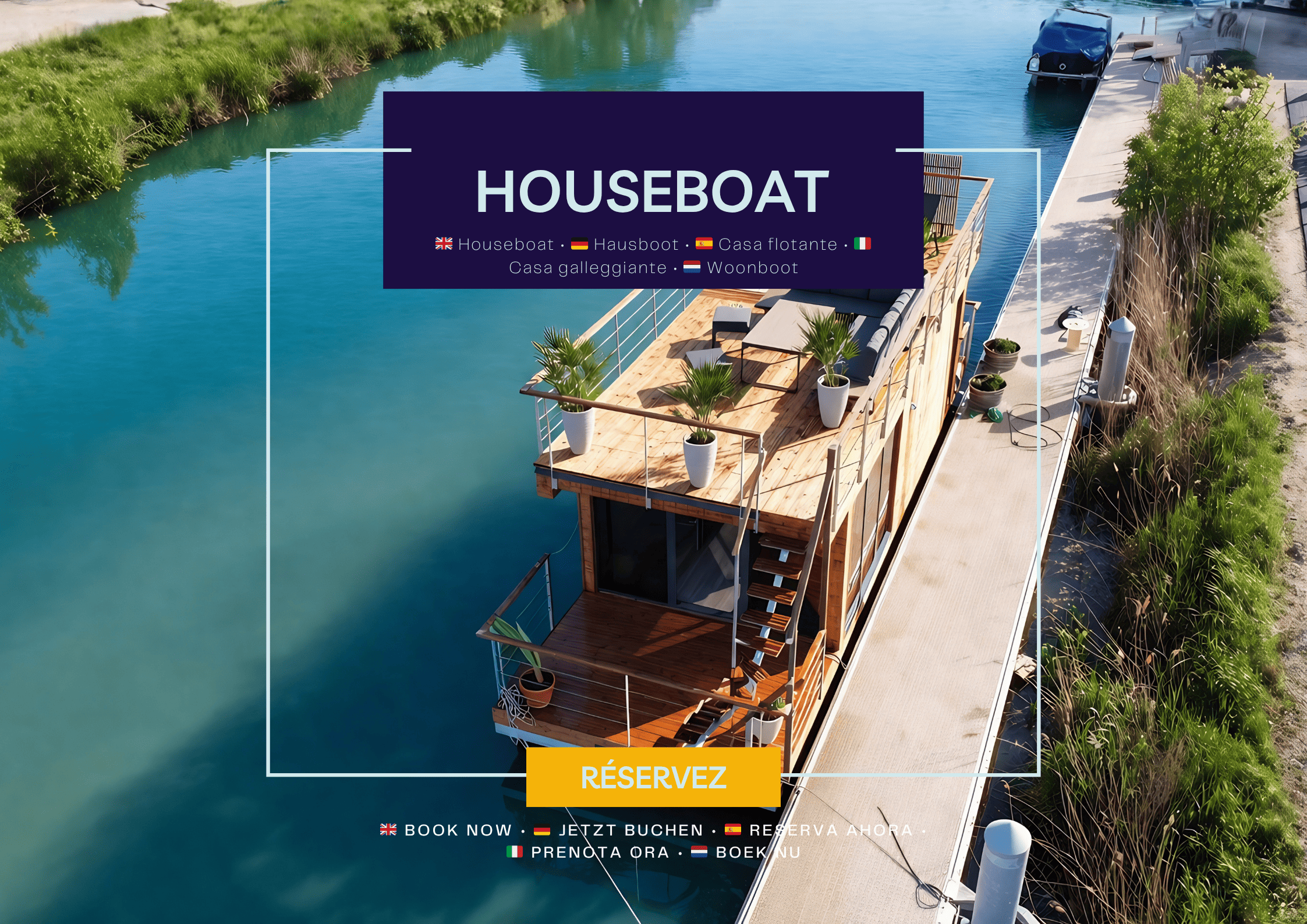 Houseboat Camargue — Péniche moderne avec spa à Sète (Gard)