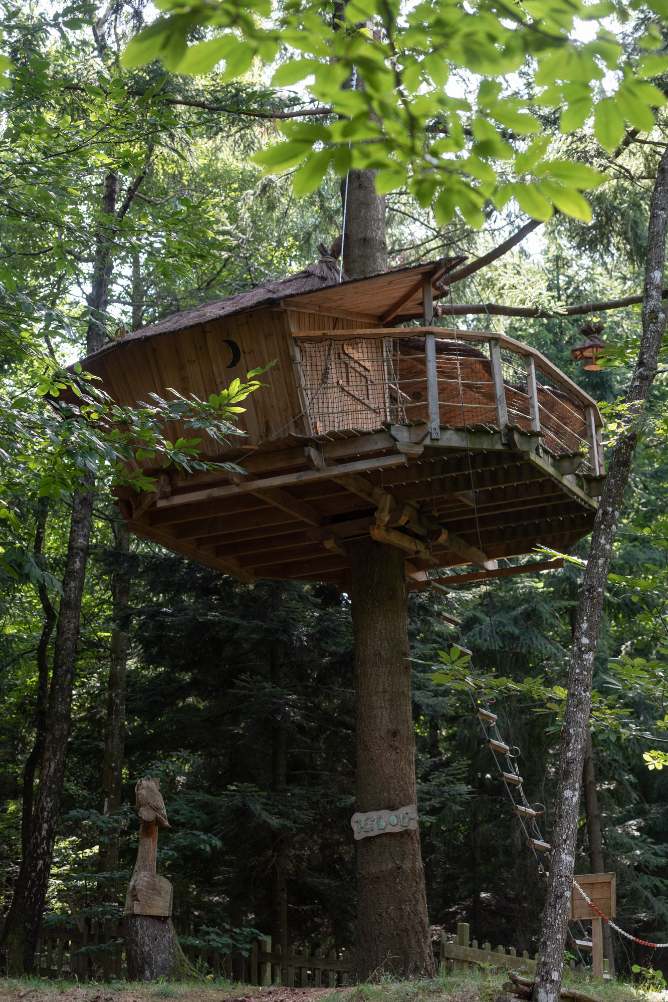 Cabane Hibou : une expérience suspendue dans les arbres à Saint-Julien-Labrousse — vue intérieure