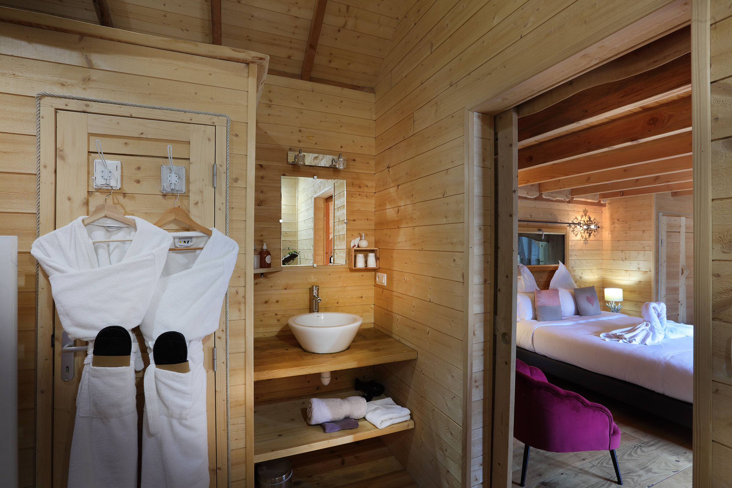 Lodge Classique Bain Scandinave — Cabane dans les arbres à Larringes en Haute-Savoie à Larringes — vue depuis la terrasse