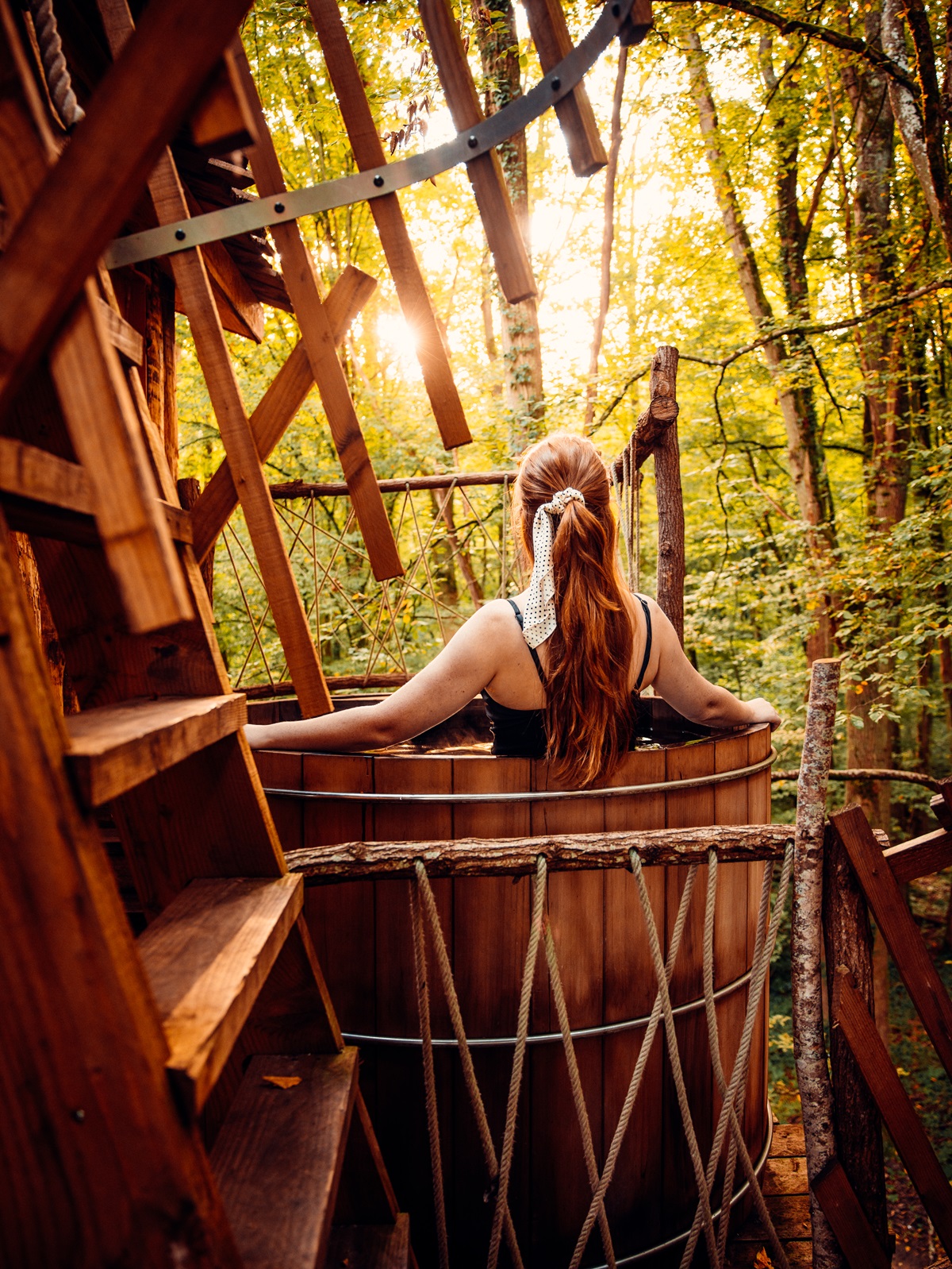 Cabane Spa Nid des Bois : une évasion en hauteur en Picardie à St-Léger-Aux-Bois — cuisine
