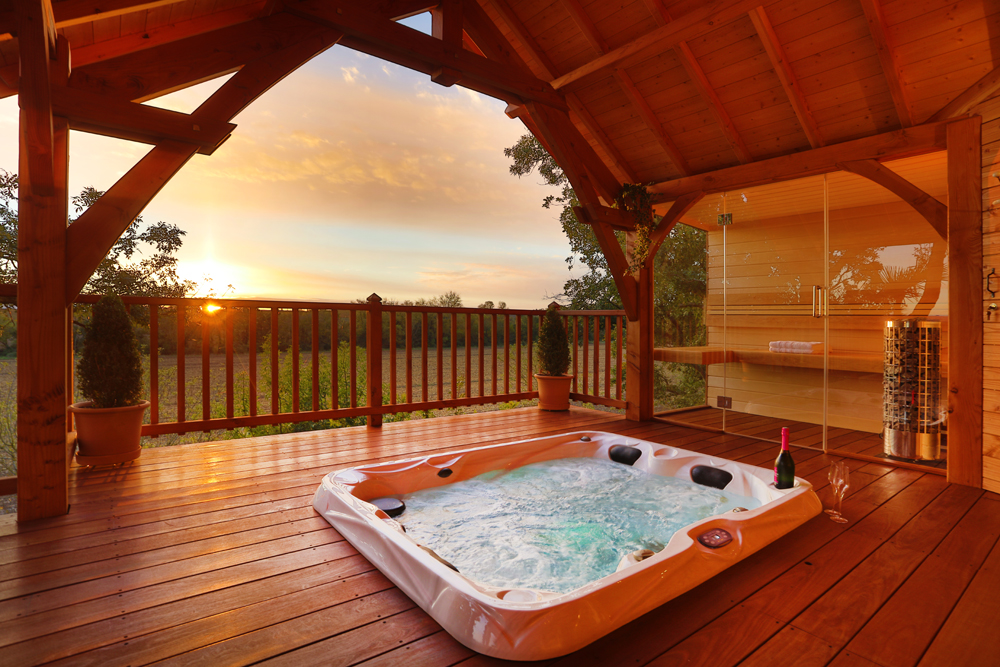 Cabane de Luxe avec sauna et Spa — Cabane dans les arbres à Aude à Carcassonne — espace de vie