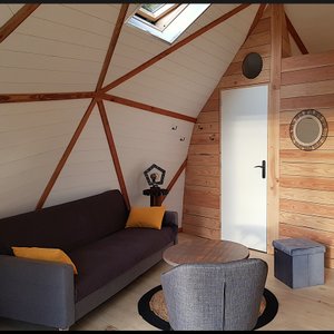 Le Dôme du Pré en Bulle — Dôme avec vue panoramique à Côte-d'Or à Champrenault — vue depuis la terrasse