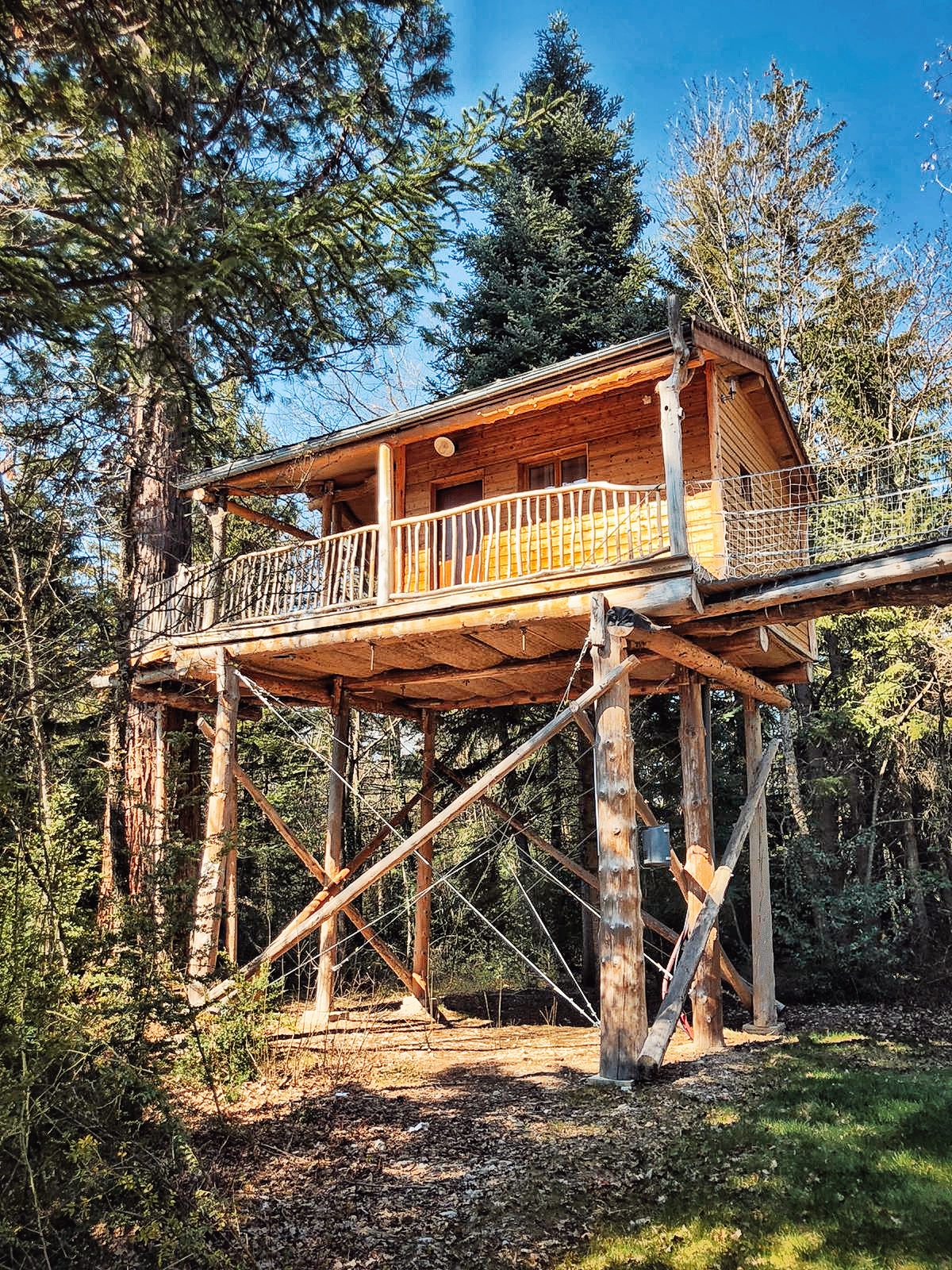 Cabane Spa Séquoia : une évasion romantique dans les arbres à Saint Pierre D’Argençon — vue intérieure