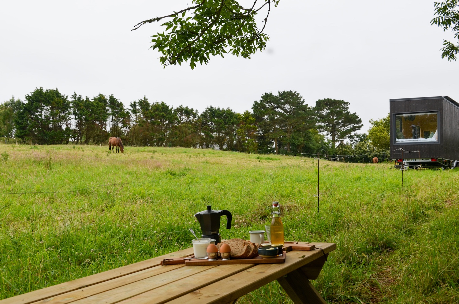 Parcel Tiny House — Évasion nature avec spa à Plonéour-Lanvern à Plonéour-Lanvern — chambre