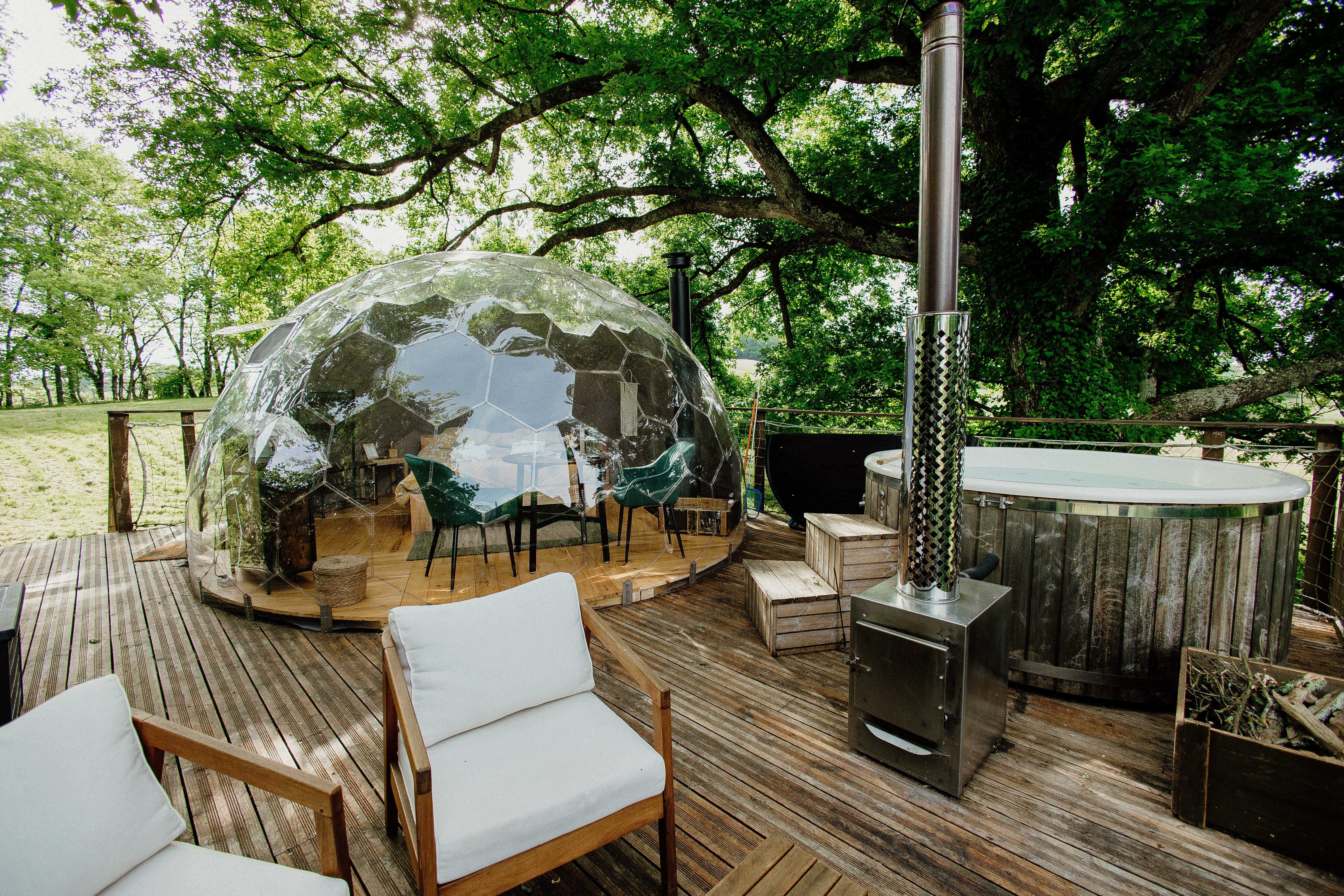 Dôme au cœur des chênes & SPA — Nuit étoilée à Lartigue (Gers) à Lartigue — environnement naturel