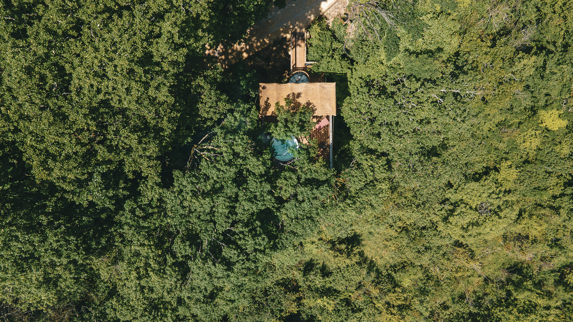 La Palombière 3 : cabane sur pilotis avec spa en Aquitaine à Laparade — vue intérieure