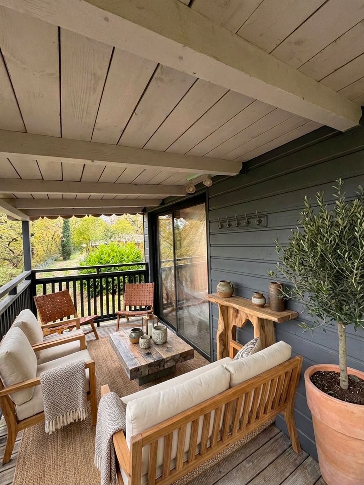 La Cabane Tchanquée — Cabane sur pilotis avec spa à Gers à Riguepeu — vue depuis la terrasse