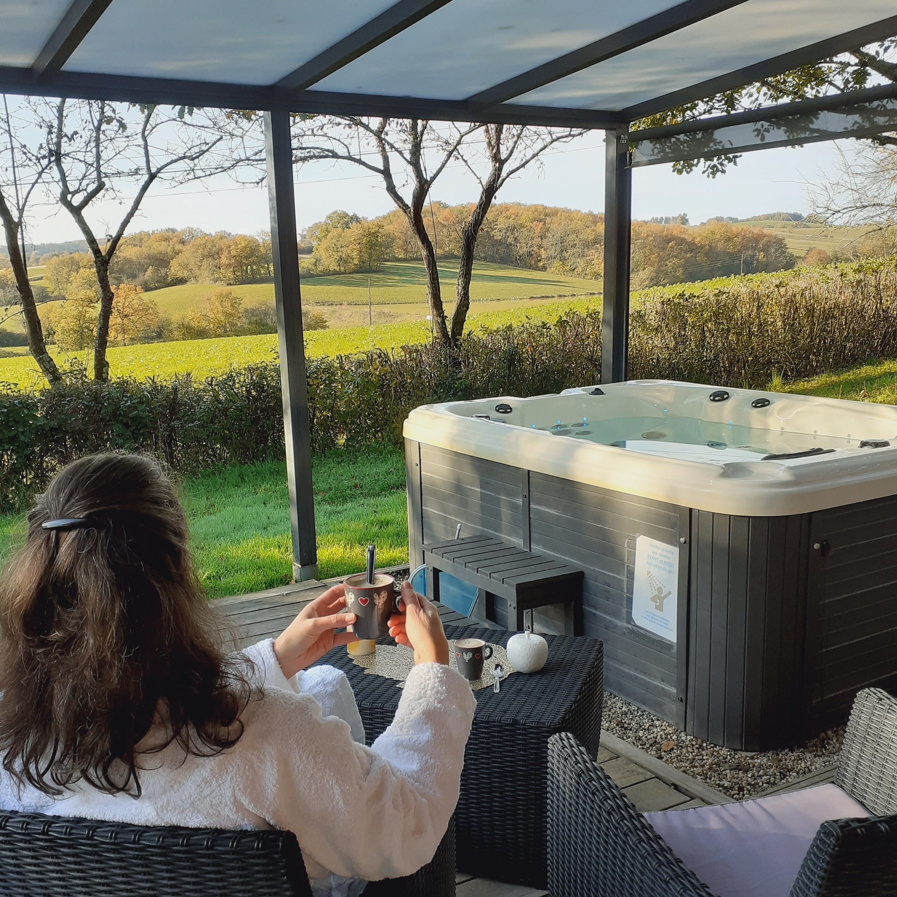 Chalet Spa Cèdre — Chalet avec jacuzzi à Gers à Bassoues — chambre