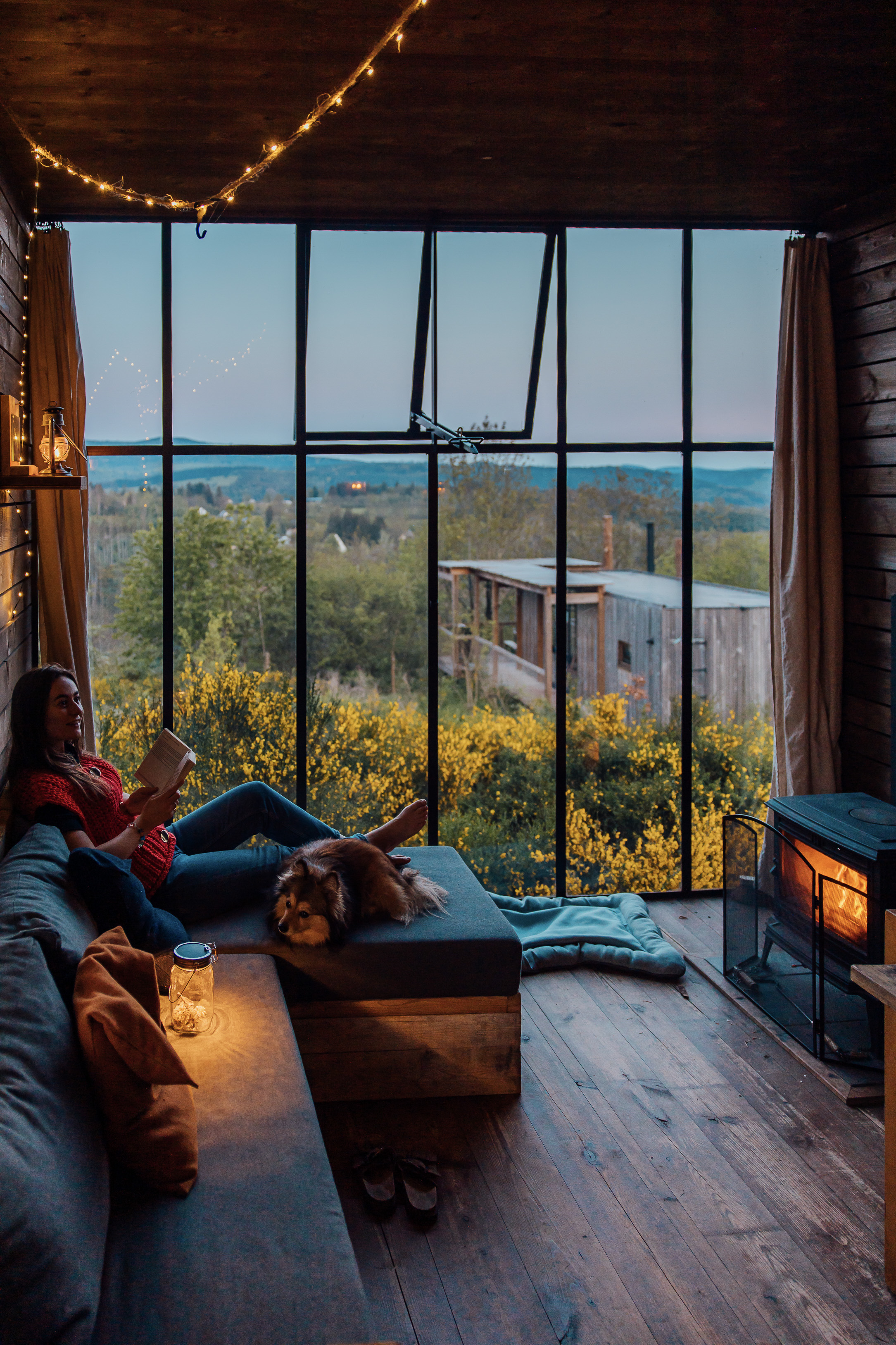 Nutchel Cabane Cosy — Séjour apaisant avec spa à Bas-Rhin à Obernai — vue intérieure