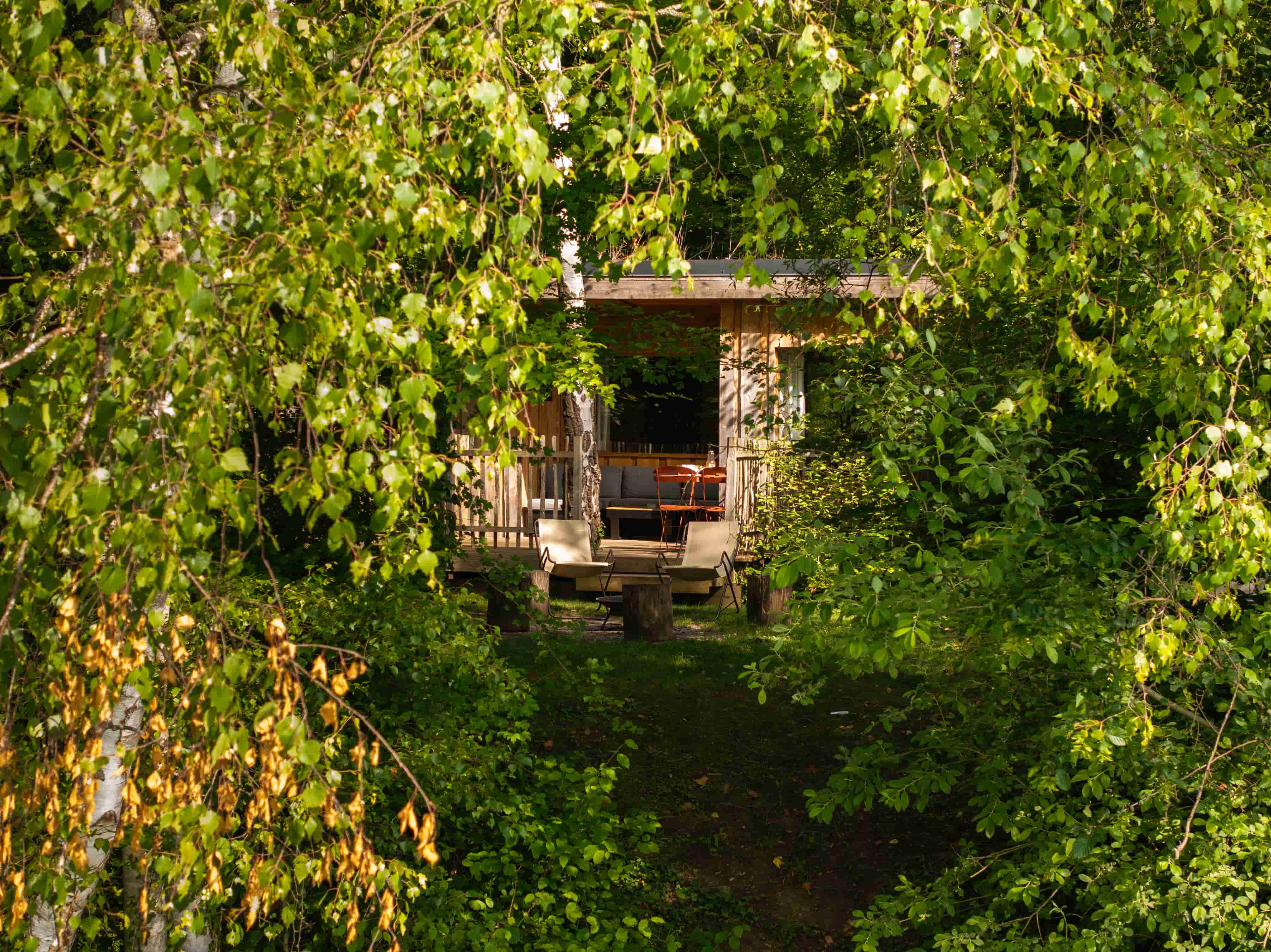Évasion sensorielle dans la Cabane Spa Ecrin de Jade à St-Léger-Aux-Bois — vue intérieure
