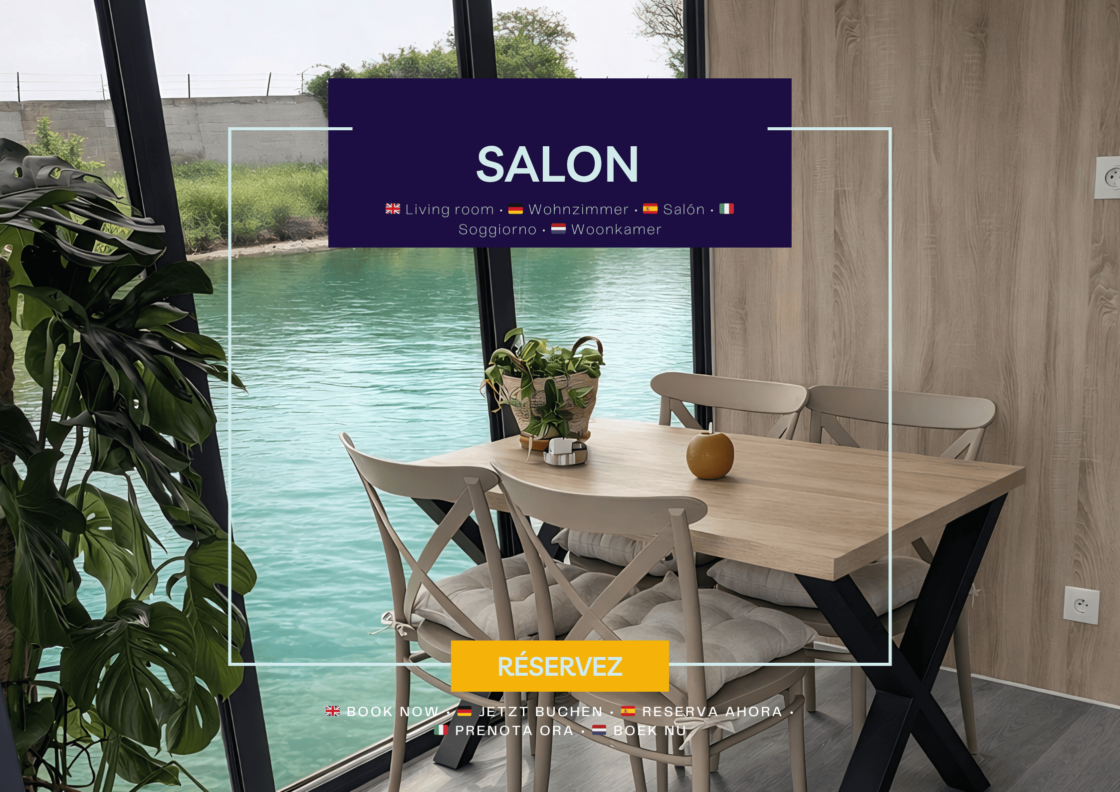 Houseboat Camargue — Péniche moderne avec spa à Sète (Gard) à Sète — vue intérieure