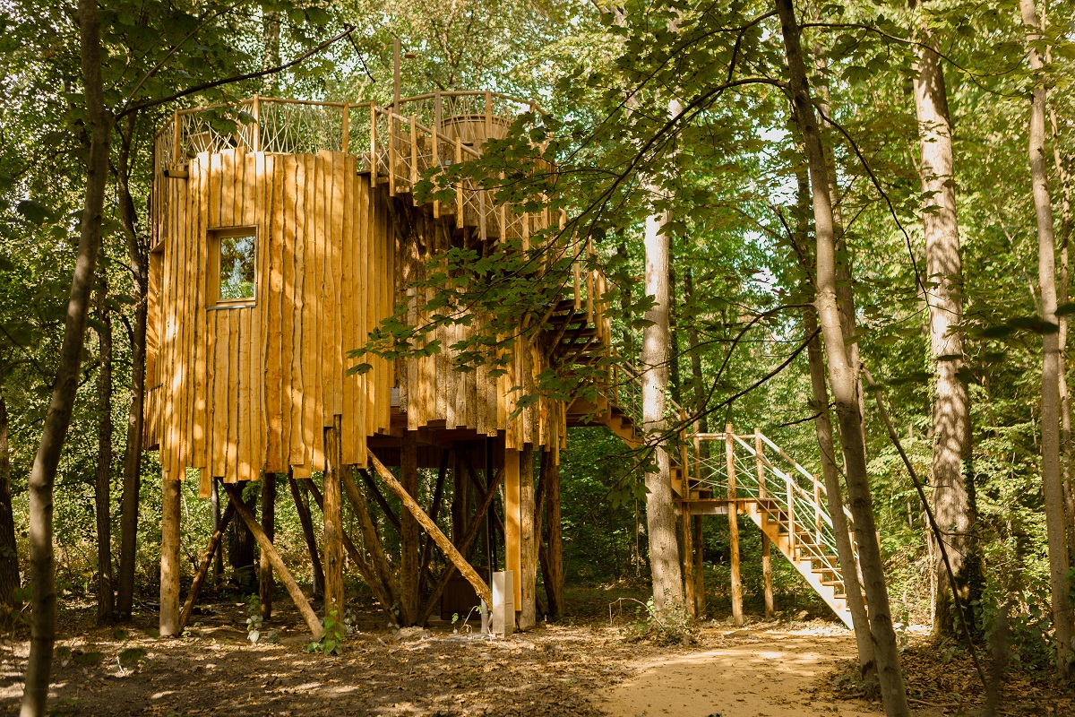 Cabane Spa Plus Epopée : une escapade enchantée dans les arbres à Raray — vue intérieure