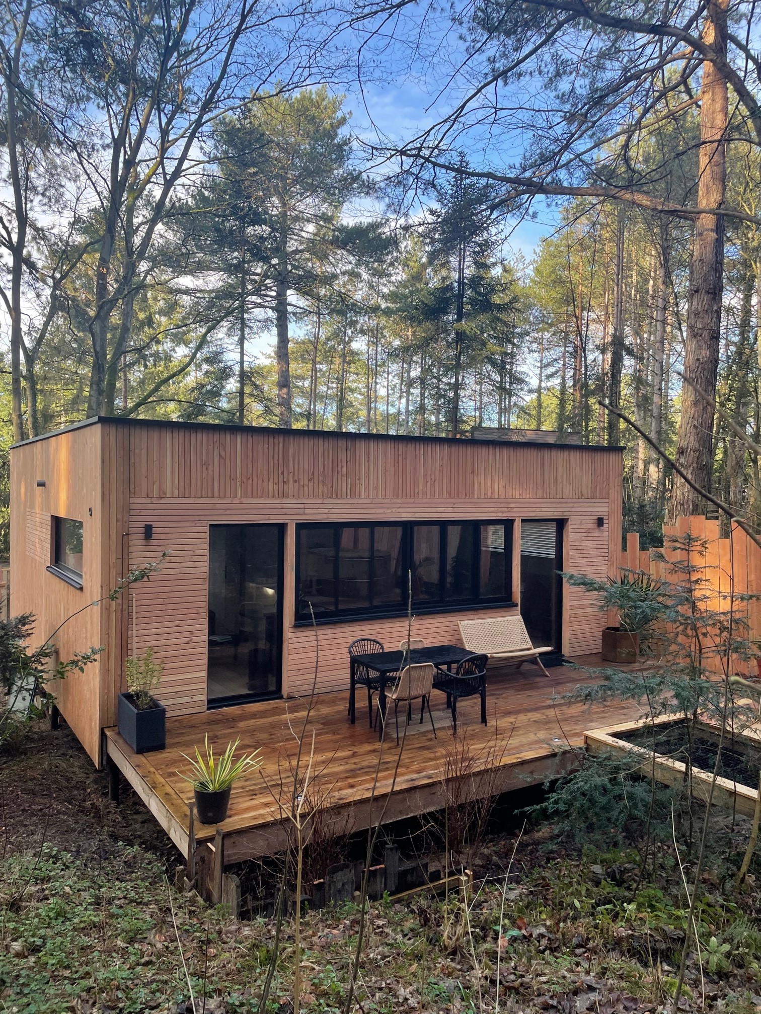 Le refuge & Spa — Cabane sur pilotis avec spa à Pas-de-Calais à Béthune — vue depuis la terrasse