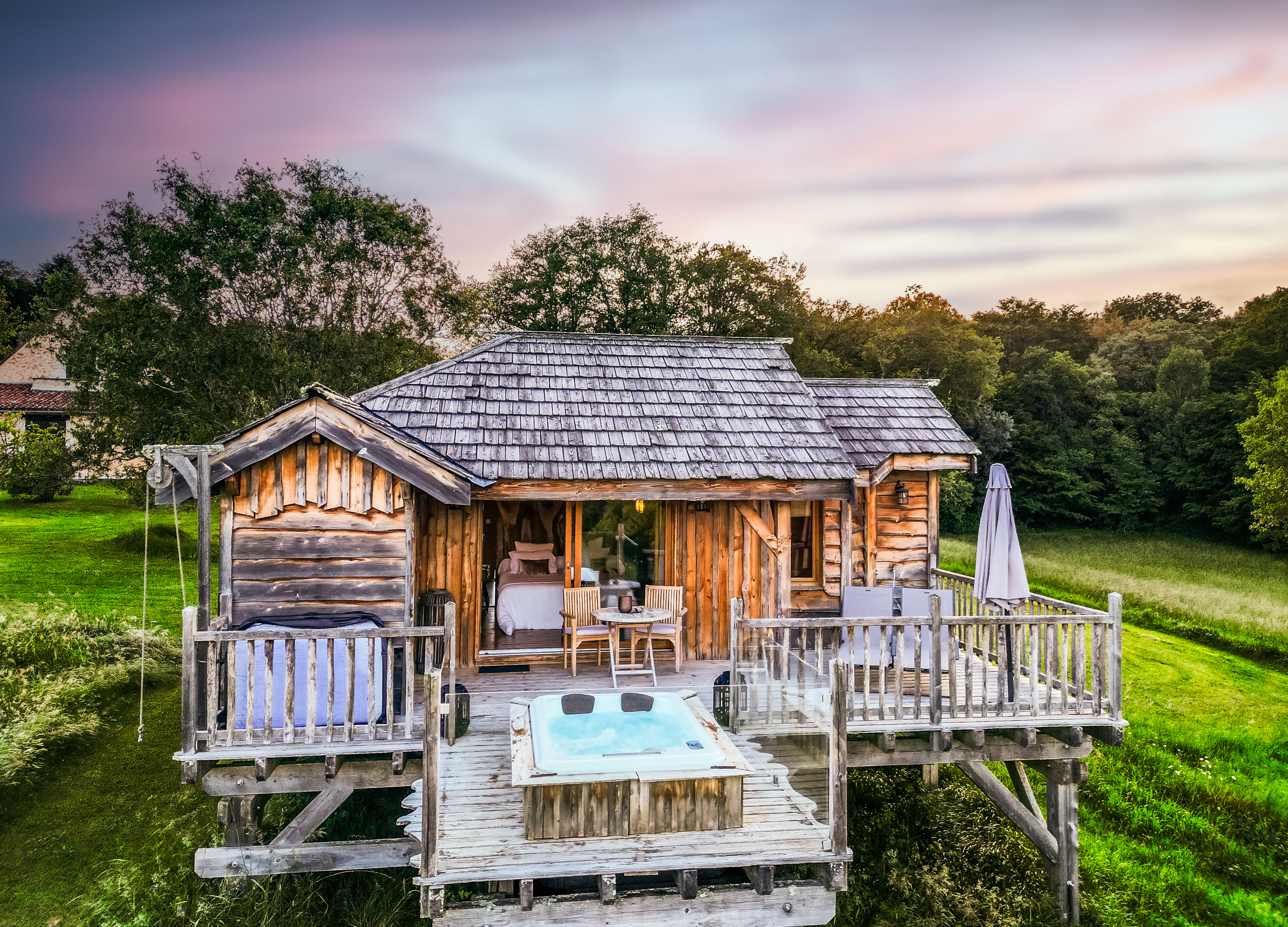 Cabane du Grand Chêne & Spa : une expérience unique en Aquitaine — Cabane à Saint-Martin Des Combes