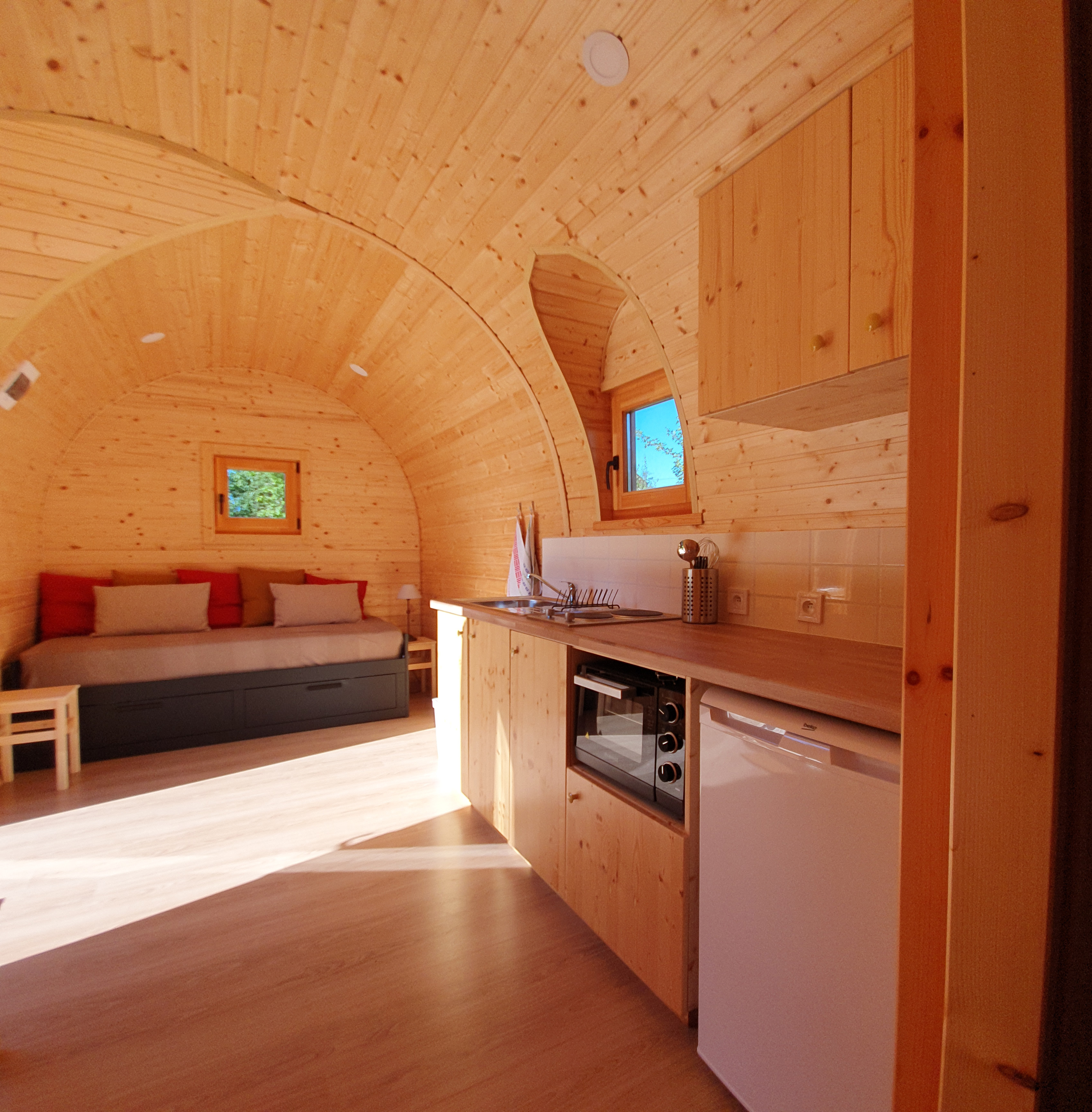 Tiny House Courréjot — Roulotte avec spa à Gers à Riguepeu — chambre