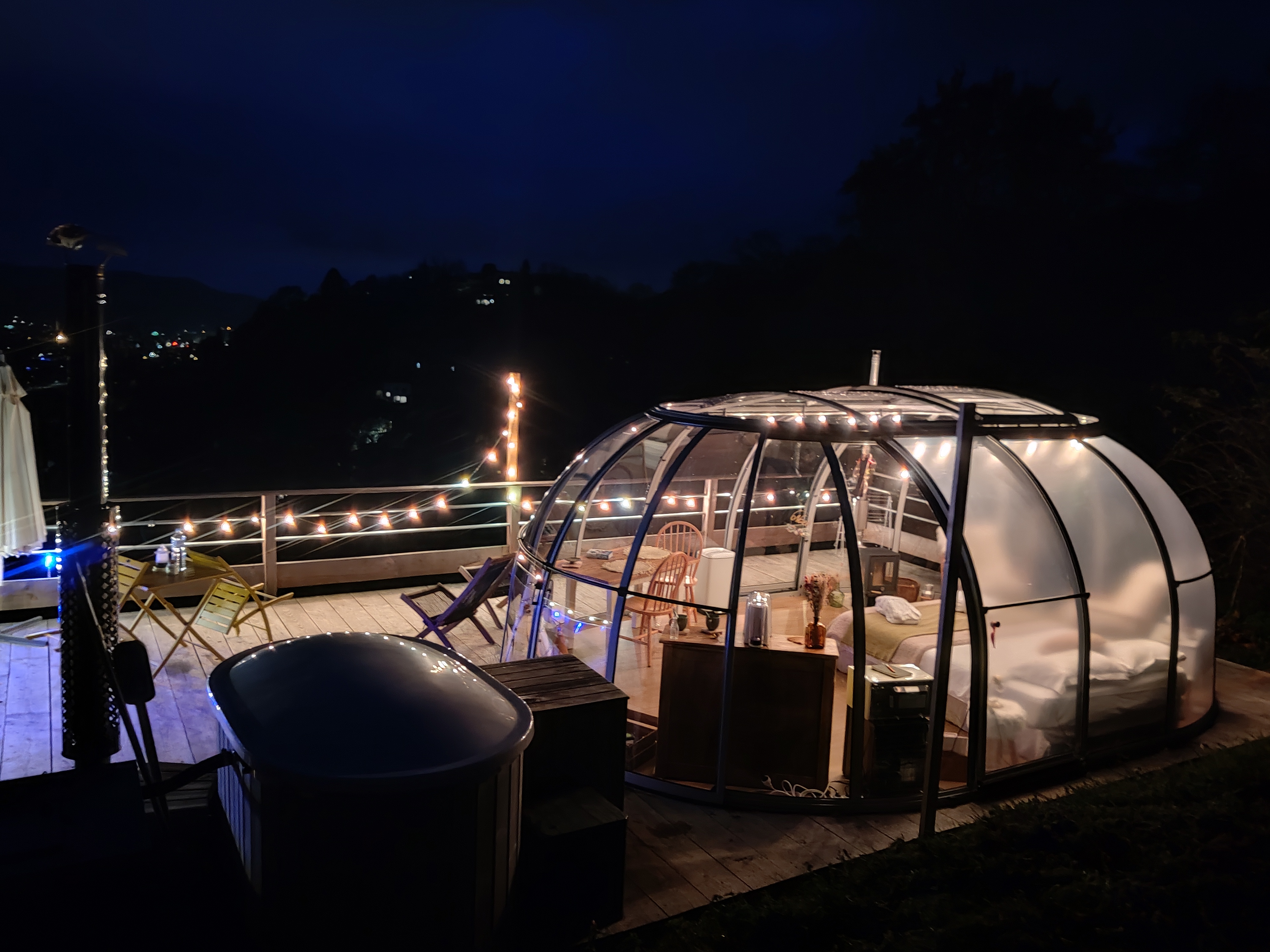 La Canopée & Spa : un dôme enchanteur au cœur des Pyrénées à Gerde — chambre