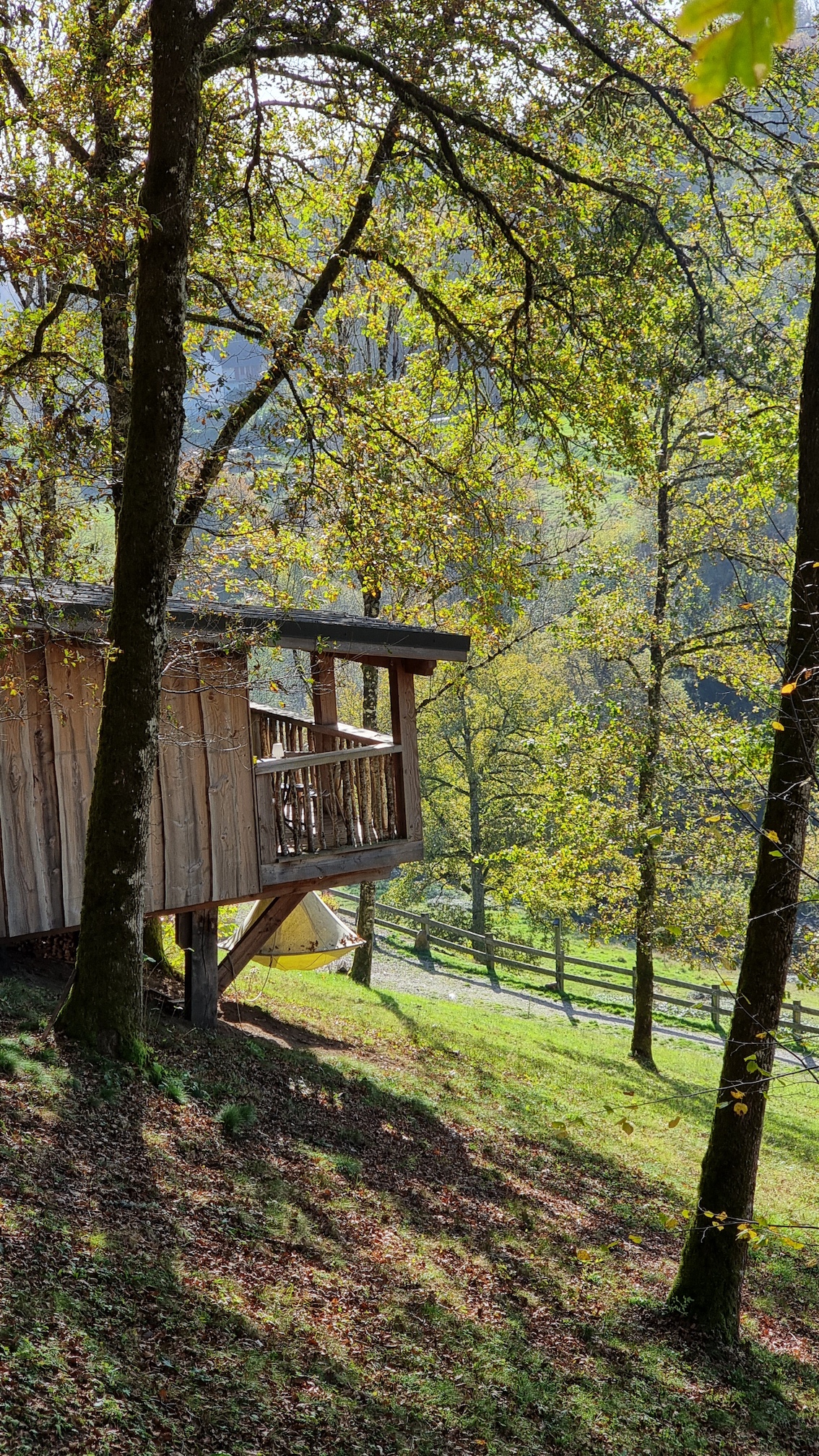 Cabane Tilleul — Cabane sur pilotis avec spa à Puy-de-Dôme à Clermont-Ferrand — vue depuis la terrasse