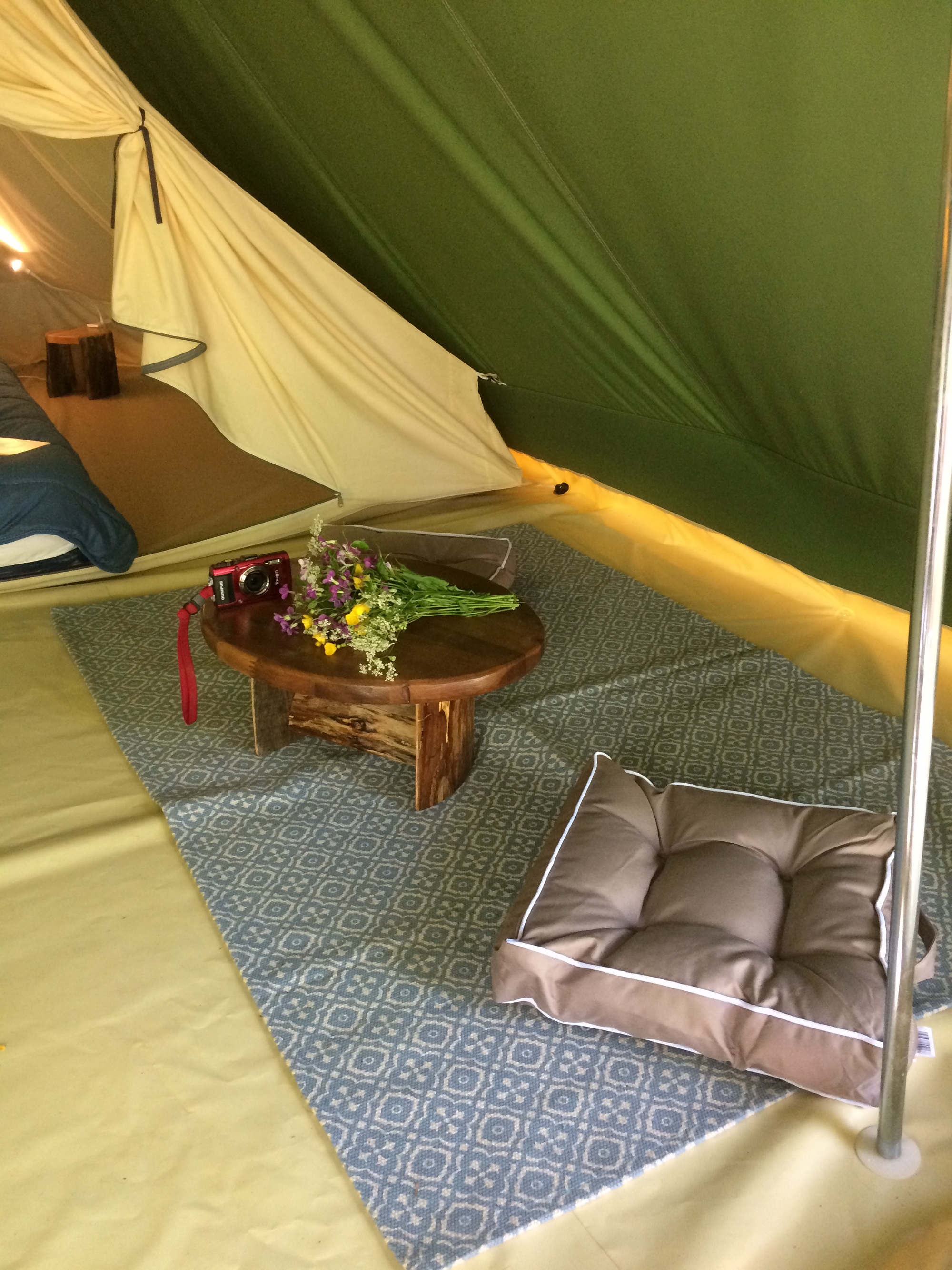 Tente Castor — Camping cocooning avec spa en Ardèche à Le Teil — vue depuis la terrasse