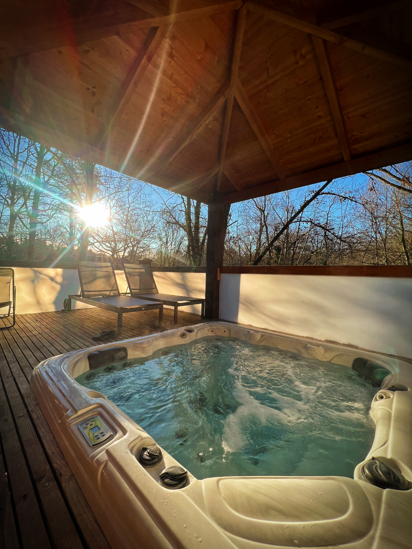Chalet sur pilotis avec spa : une évasion en pleine nature à Puygaillard De Quercy — vue intérieure