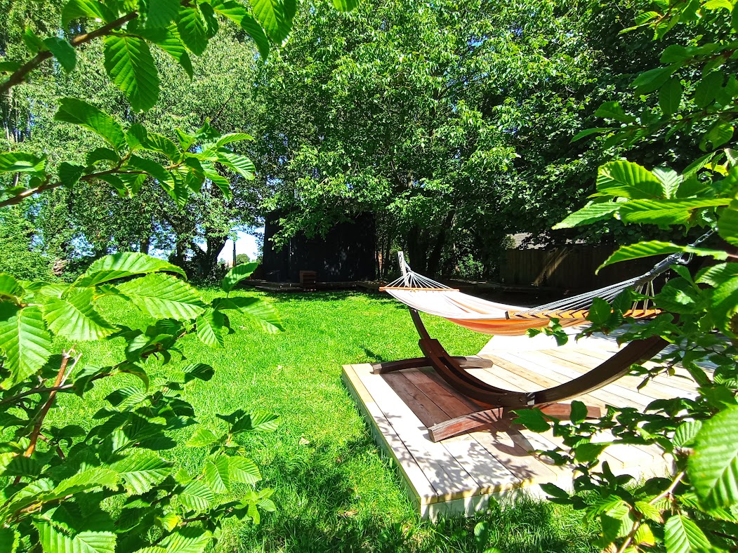 Une cabane au cœur de la nature avec spa privatif à Willems — vue depuis la terrasse