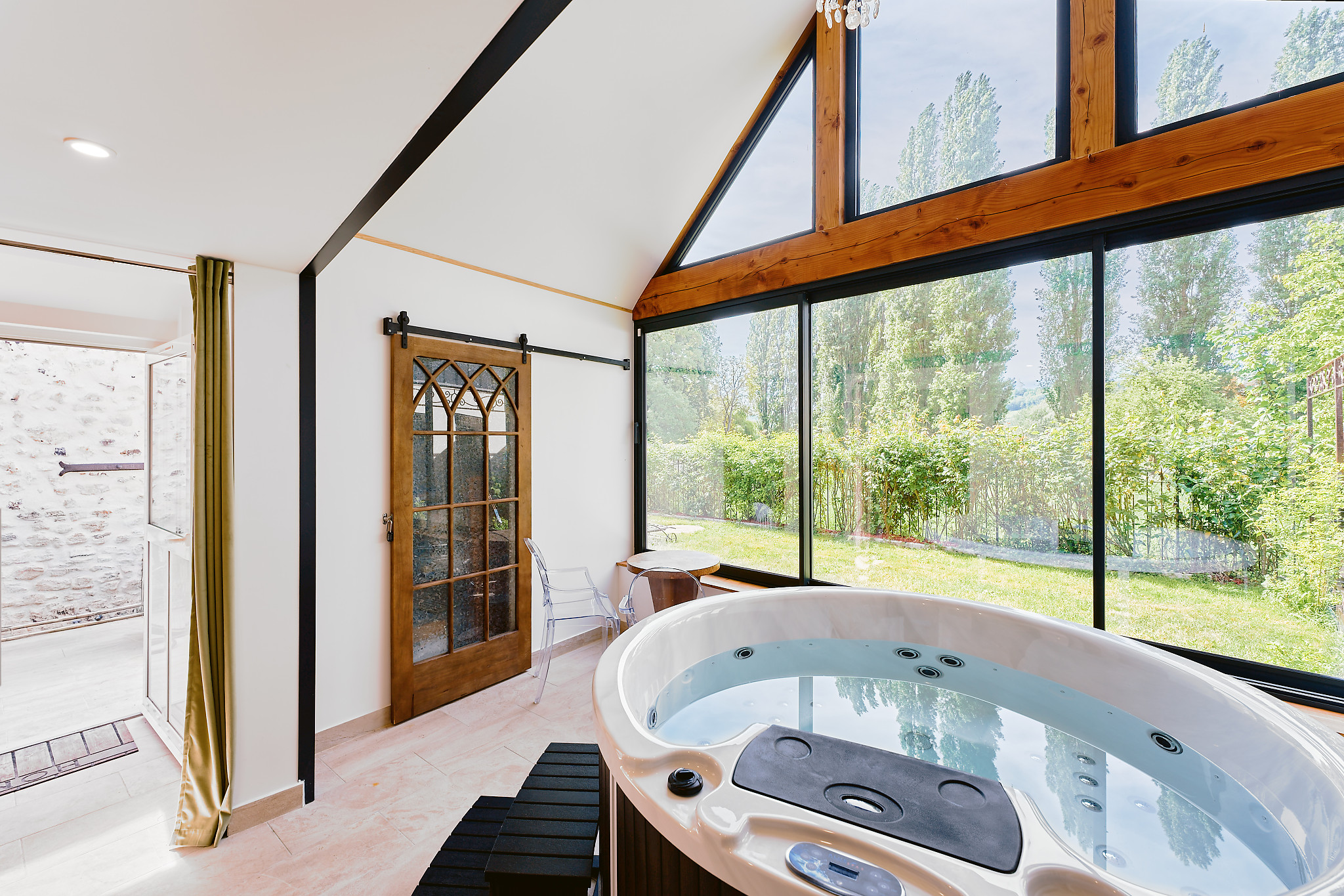 Le Hameau du Passeur — Maison insolite avec spa à Eure à Giverny — chambre