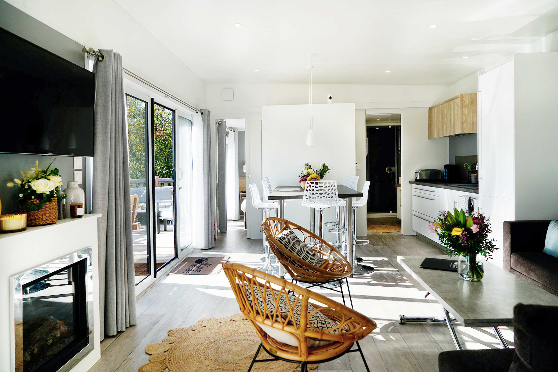 Lodge Prestige — Cabane sur pilotis avec spa à Seine-et-Marne à Gravon — vue depuis la terrasse