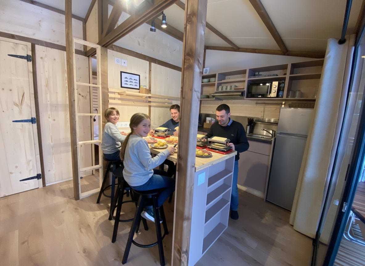 Un chalet nature avec spa privatif pour une évasion sensorielle à Anould — vue depuis la terrasse