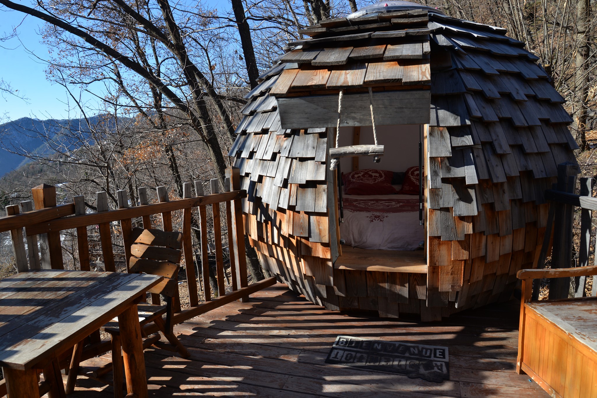 Lov'Nid de Belvédère — Cabane dans les arbres avec spa à Belvédère (Alpes-Maritimes) à Belvédere — salle de bain
