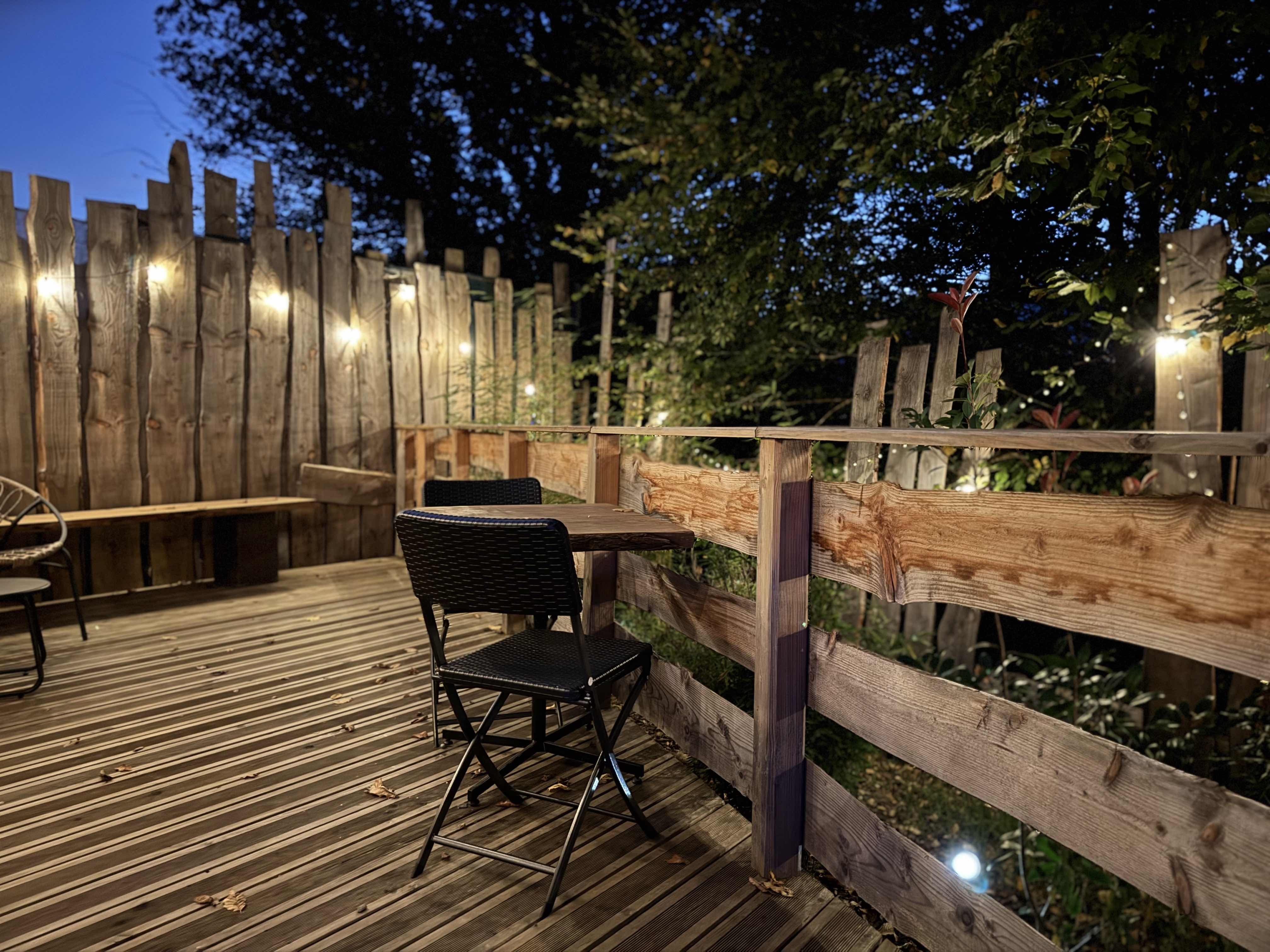 La Maison Petite-Ourse : une cabane avec bain nordique en Alsace à Orbey — vue depuis la terrasse