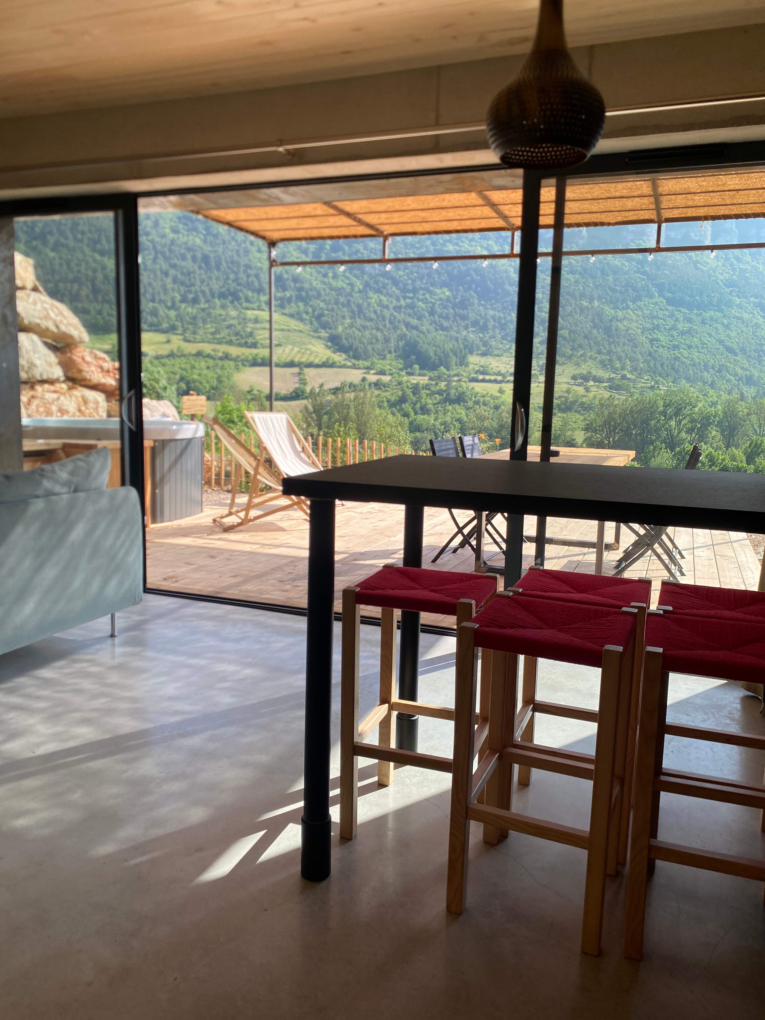 L'échappée des causses — Maison troglodyte avec spa à La Jonte (Aveyron) à Meyrueis — chambre