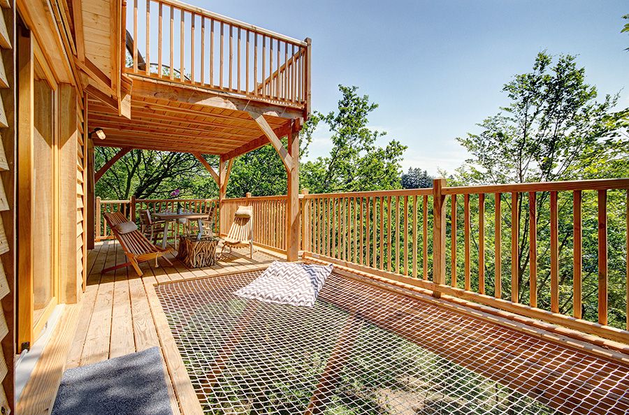 La Cabane Spa Lodge 2 — Nuit perchée à 8m en Morbihan à Quistinic — espace de vie