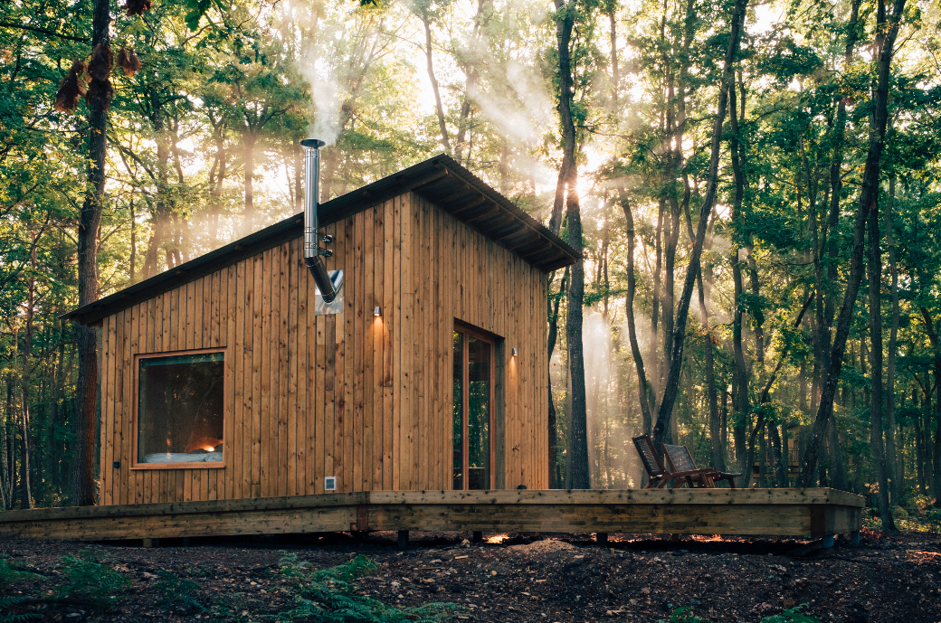 Cabane terrasse Plain Pied — Écolodge avec spa à Eure