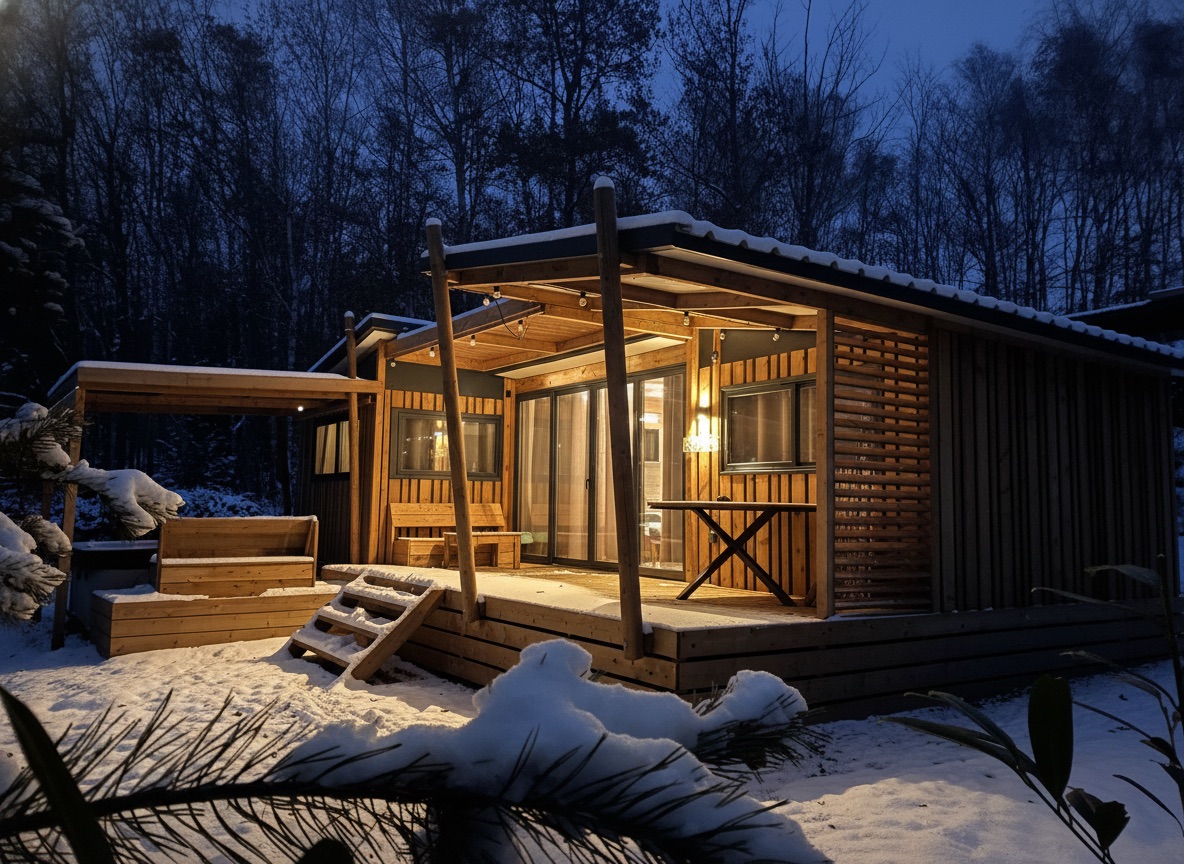 HY•Lødge Spa-5pers N°8 — Cabane avec spa privatif à Vosges à Les Forges — salle de bain