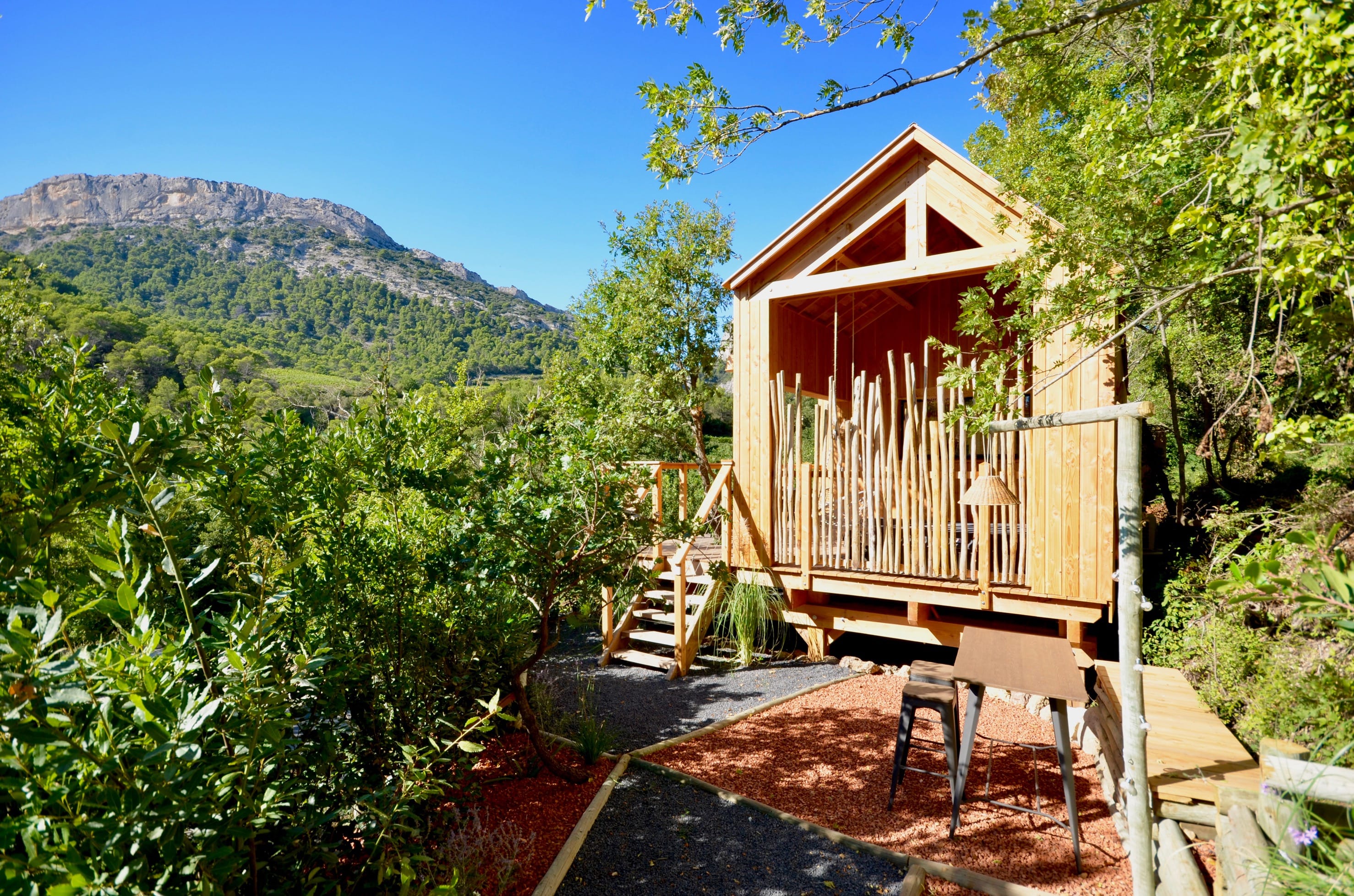 Lodge Mont Ventoux — Cabane avec spa à Vaucluse à Carpentras — chambre