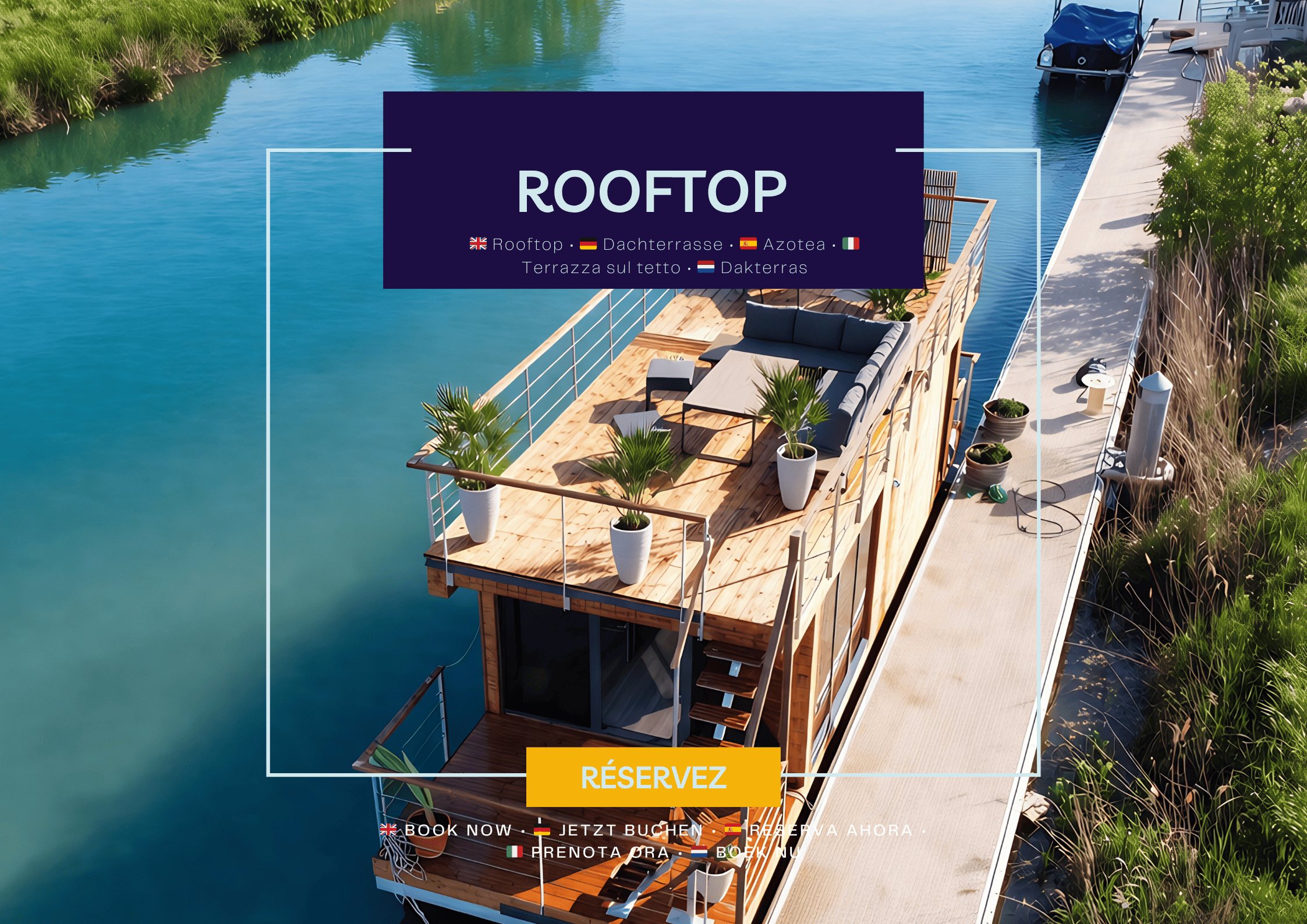 Houseboat Camargue — Péniche moderne avec spa à Sète (Gard) à Sète — vue depuis la terrasse
