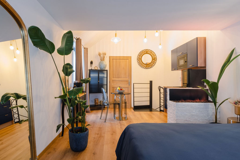 Suite romantique Viens on s'aime — Évasion avec spa à Loir-et-Cher à Tour-en-Sologne — vue depuis la terrasse