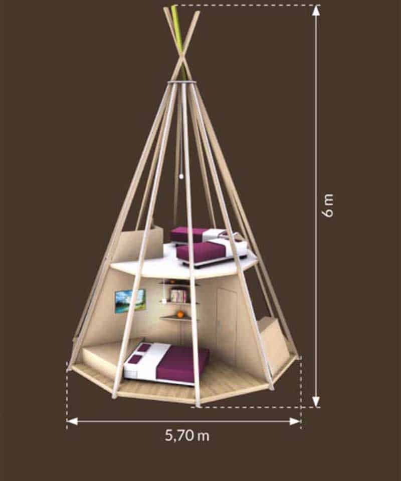 Un tipi enchanteur au cœur de la nature ligérienne à Guérande — chambre