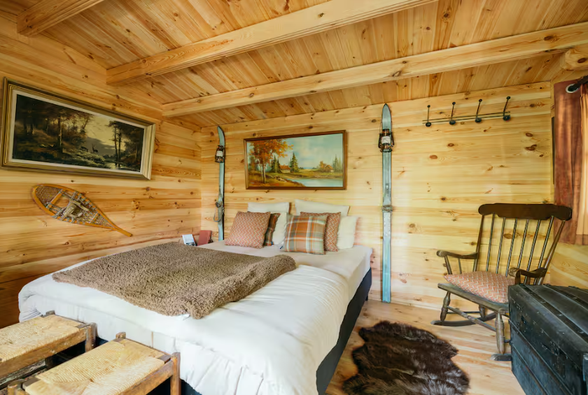 Cabane du Trappeur — Expérience glamping avec spa à Lyon à Lyon — vue intérieure