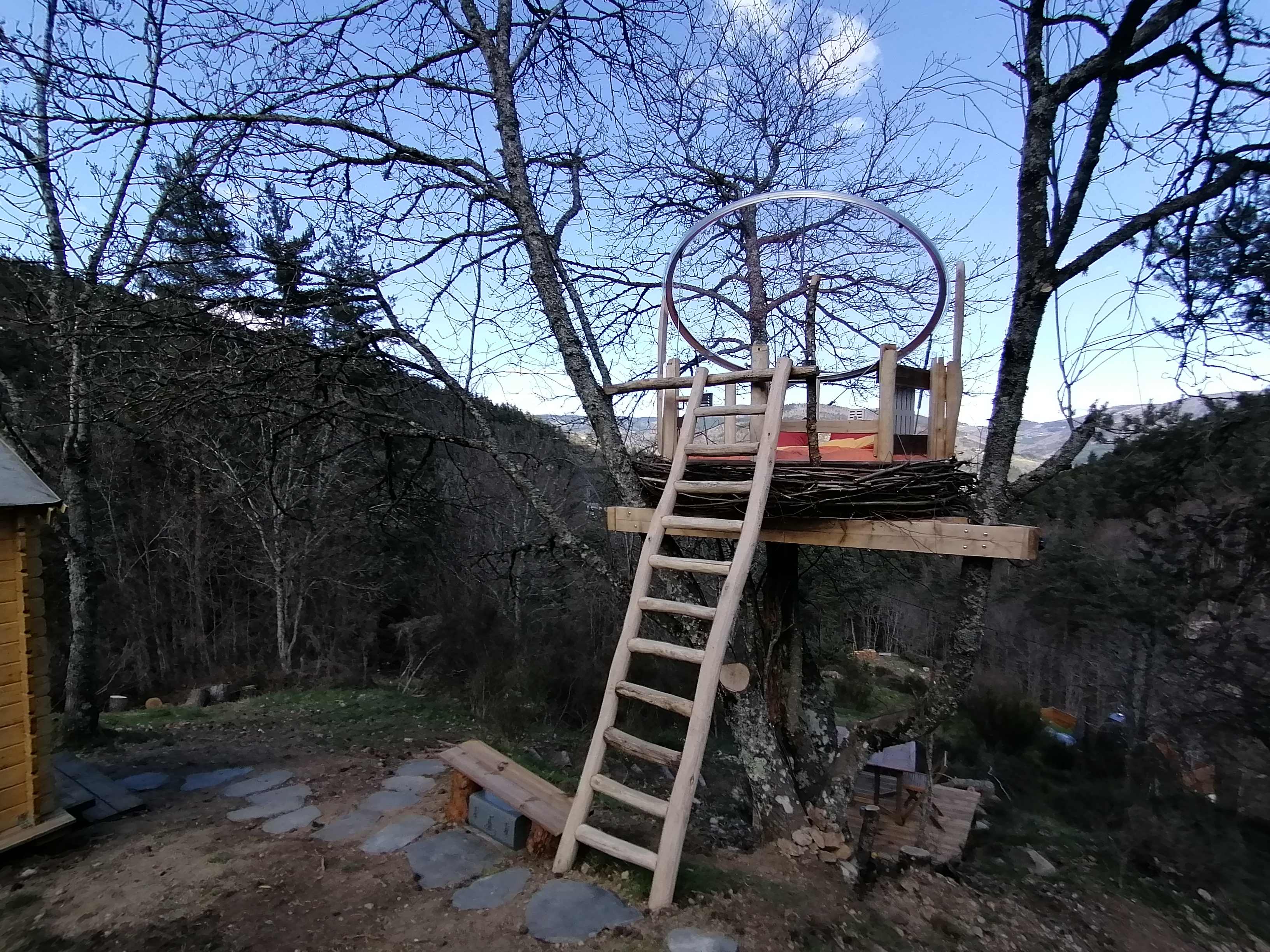 Le Nid : une cabane dans les arbres au cœur de la nature ardéchoise à Rochepaule — environnement naturel