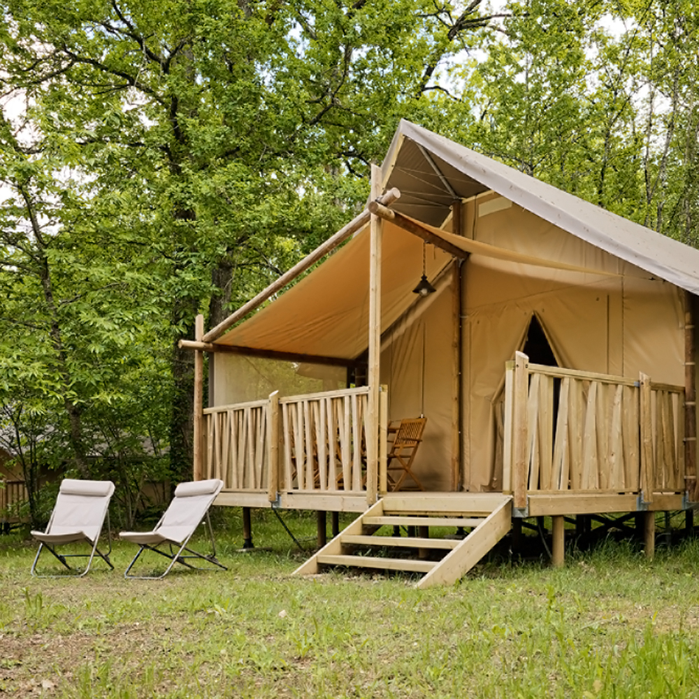 Lodge Evasion — Glamping avec spa à Lot à Cahors — vue intérieure