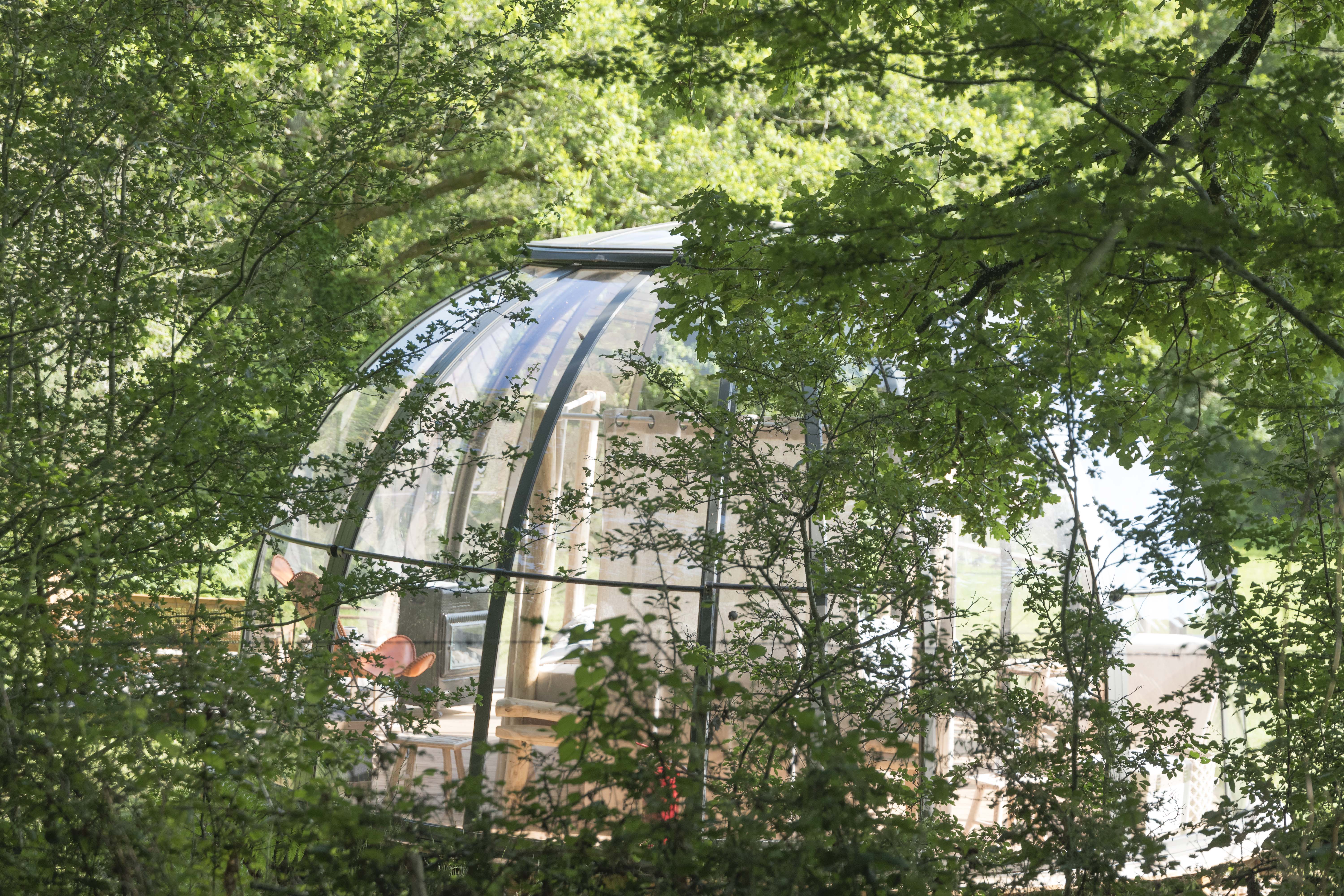 Un séjour sous les étoiles dans un dôme en Bretagne à Ploemel — vue intérieure