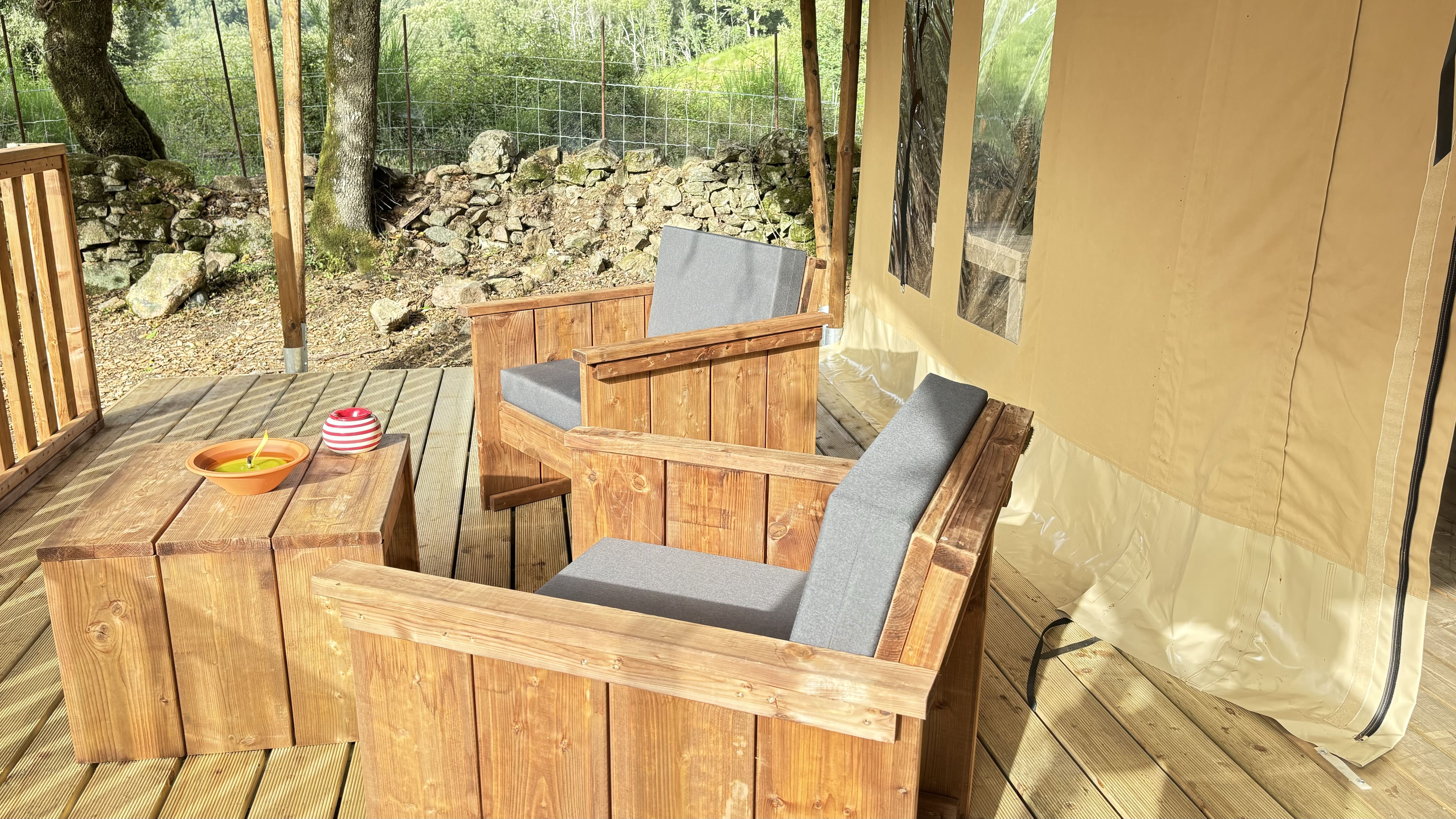 CHIOSA — Tente avec vue imprenable à Olivese en Corse-du-Sud à Olivese — vue depuis la terrasse