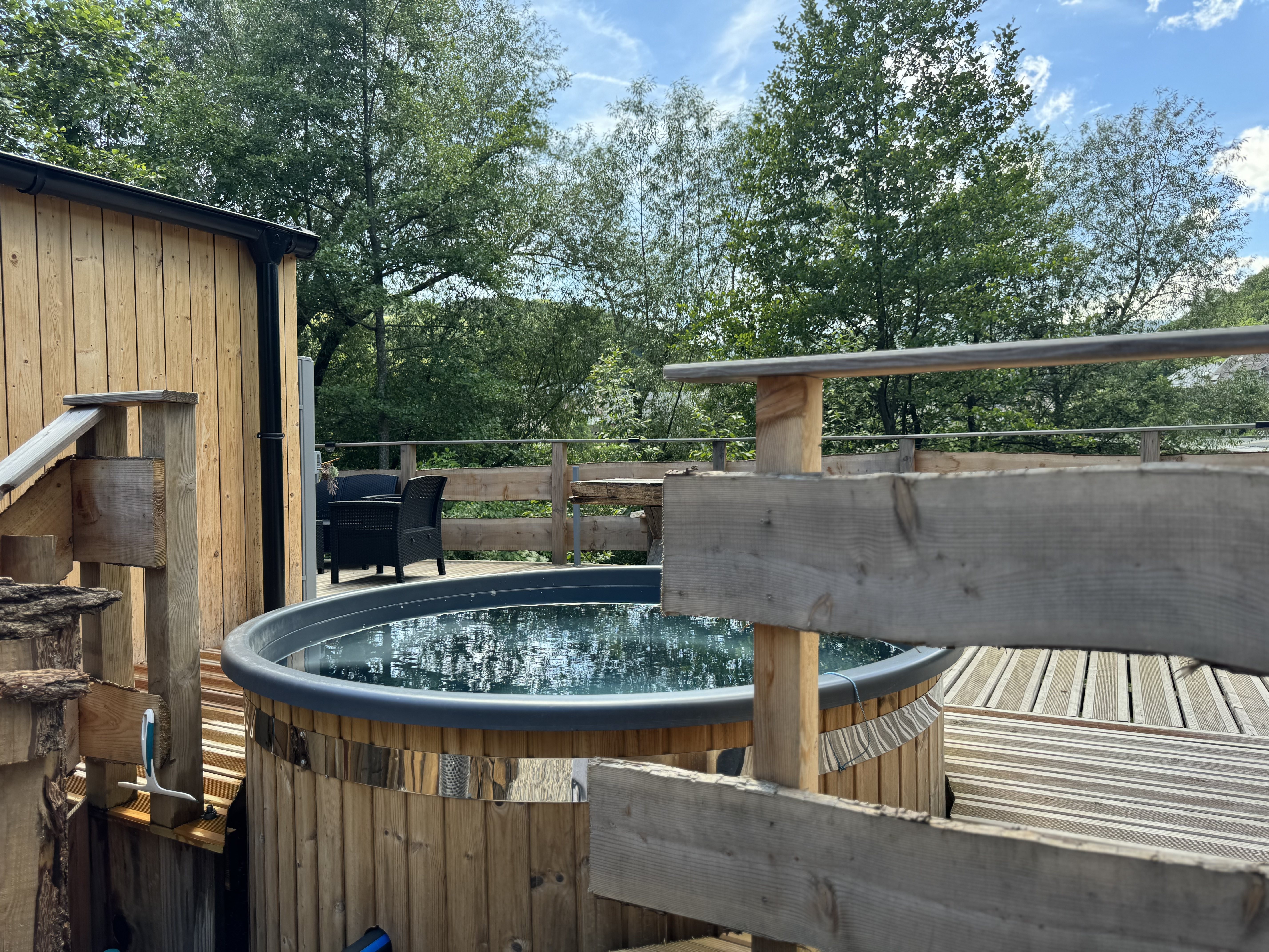 Le Binôme Aigle & Céphée - Cabane avec bain nordique en Alsace à Orbey — vue intérieure