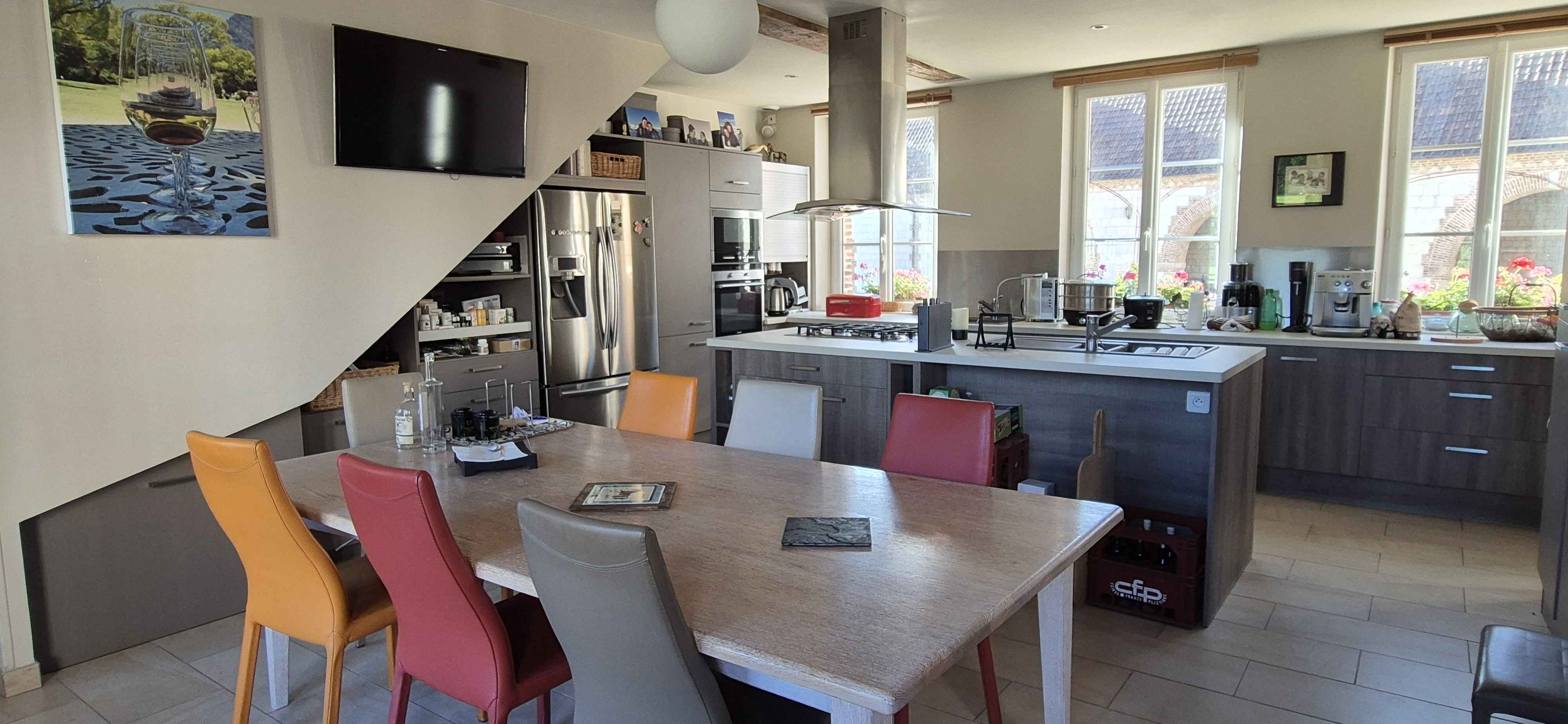 Maison de vacances 13 personnes — Demeure historique avec spa à Baie de Somme à Beauchamps — espace de vie