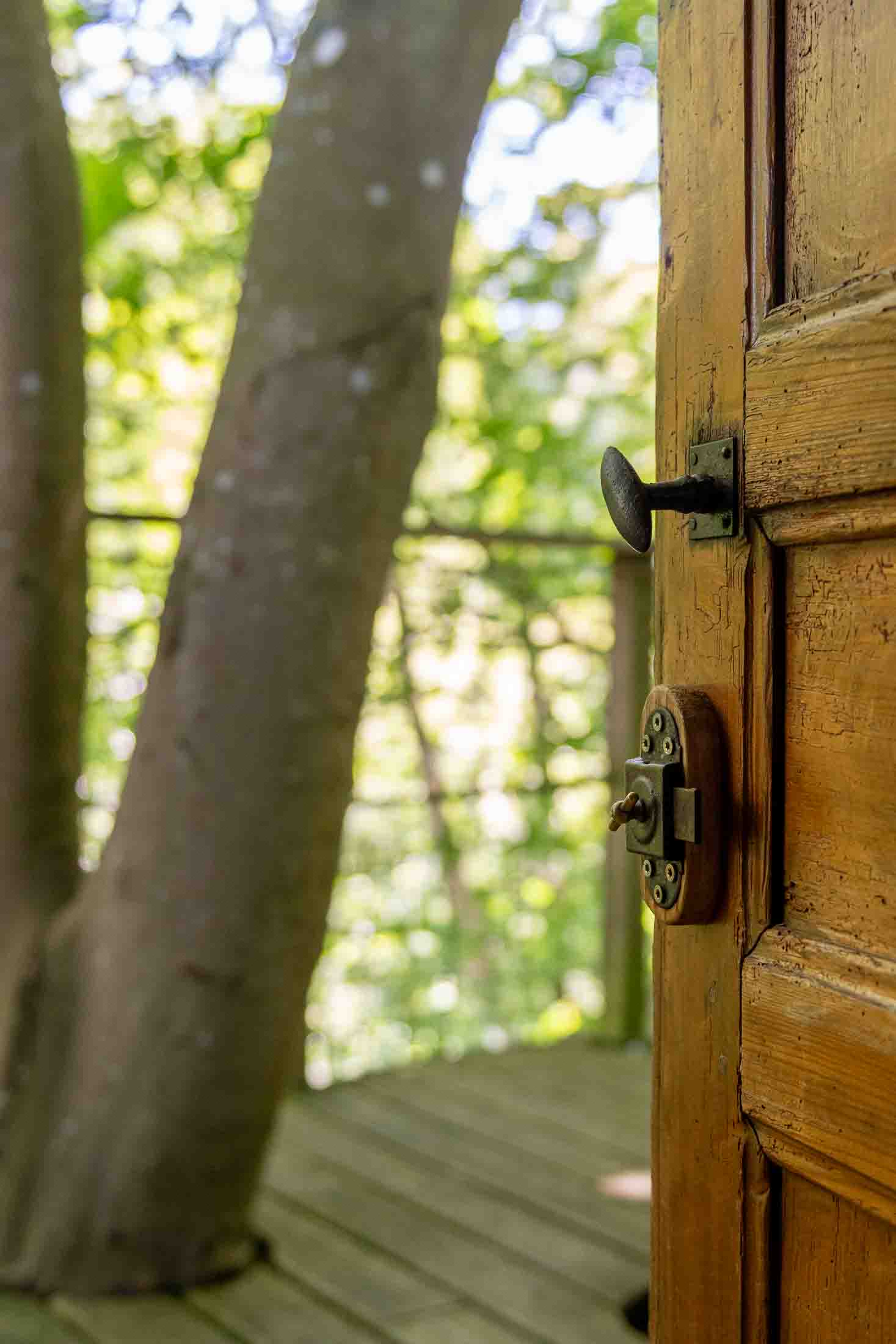 Cabane Mésange — Nuit perchée à 17m dans les arbres en Calvados à Noues de Sienne — salle de bain