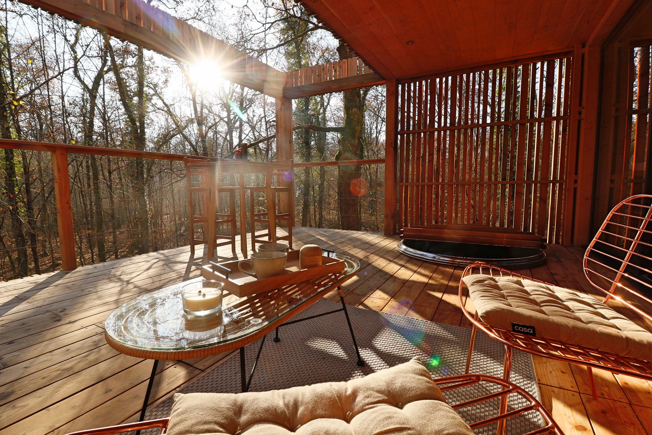 Lodge Uzume & Spa : une suite perchée dans les arbres à Esvres-Sur-Indre — espace de vie