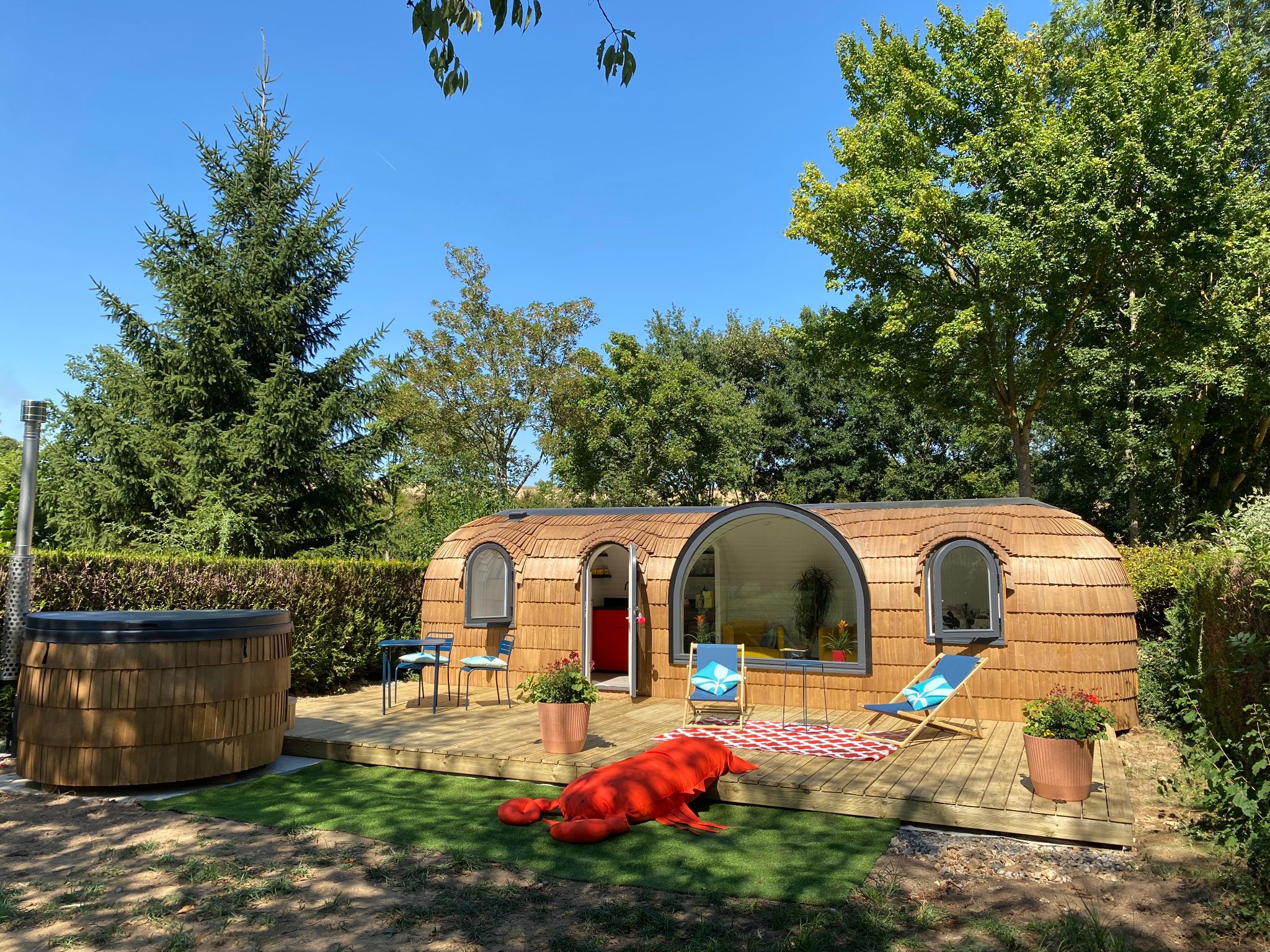 L'Heureuse : cabane avec bain nordique en Picardie — Cabane à Roy-Boissy