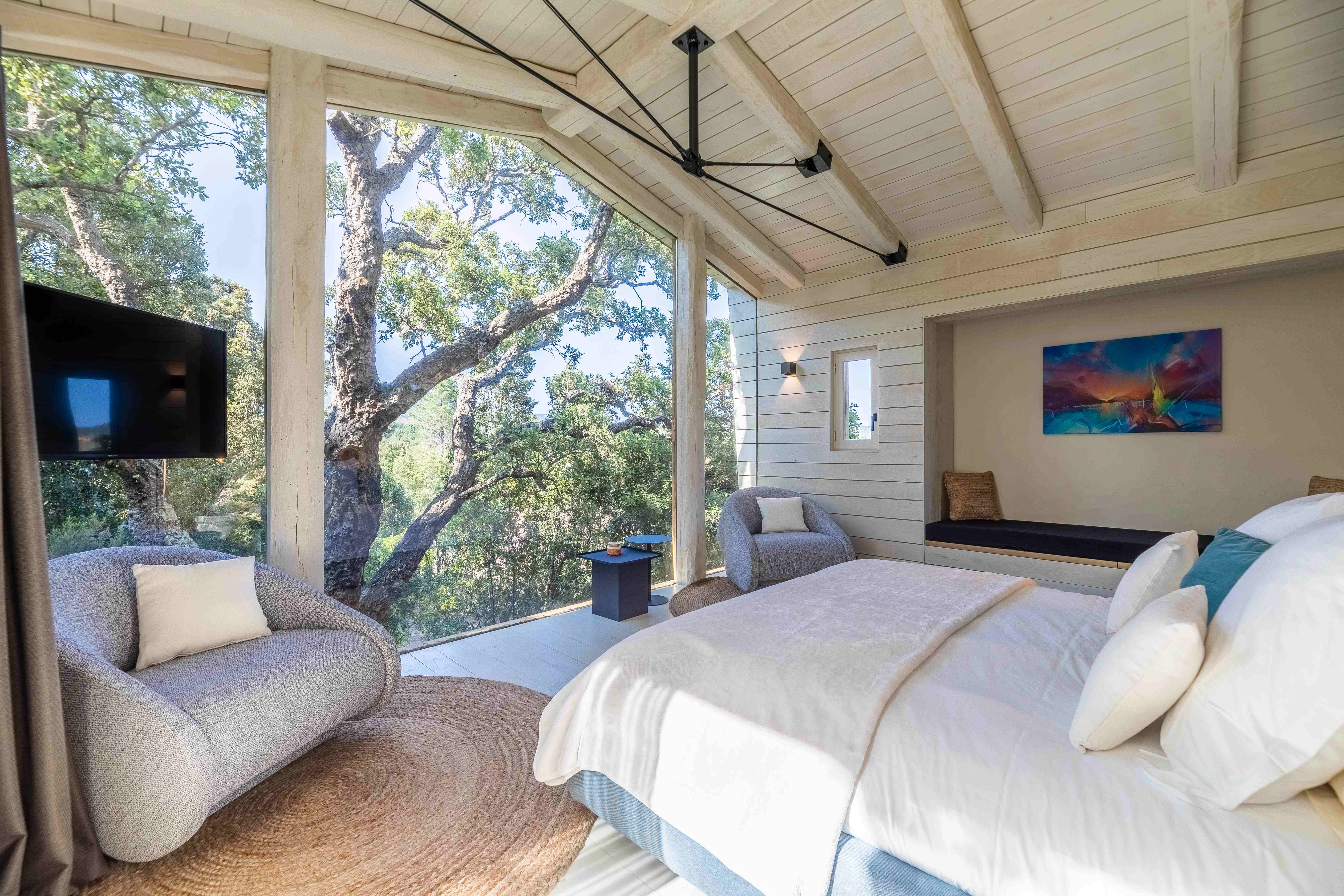 Hydra — Cabane avec spa à Casanghjulina en Corse à Porto-Vecchio — vue intérieure